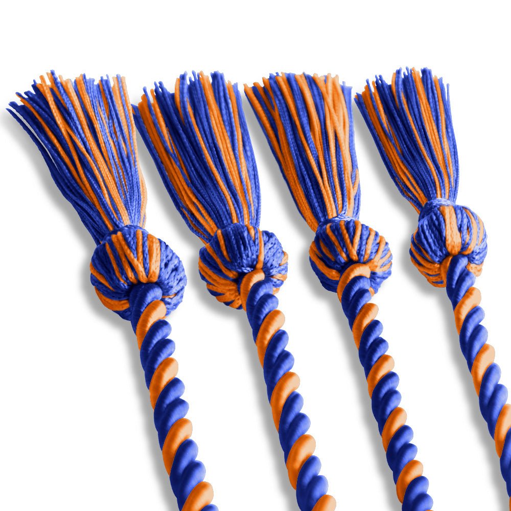 Double Graduation Honor Cord Royal Blue/Orange - Endea Graduation