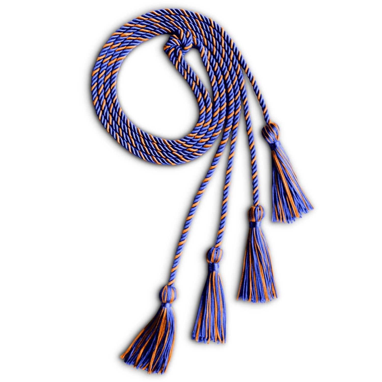 Double Graduation Honor Cord Royal Blue/Orange - Endea Graduation