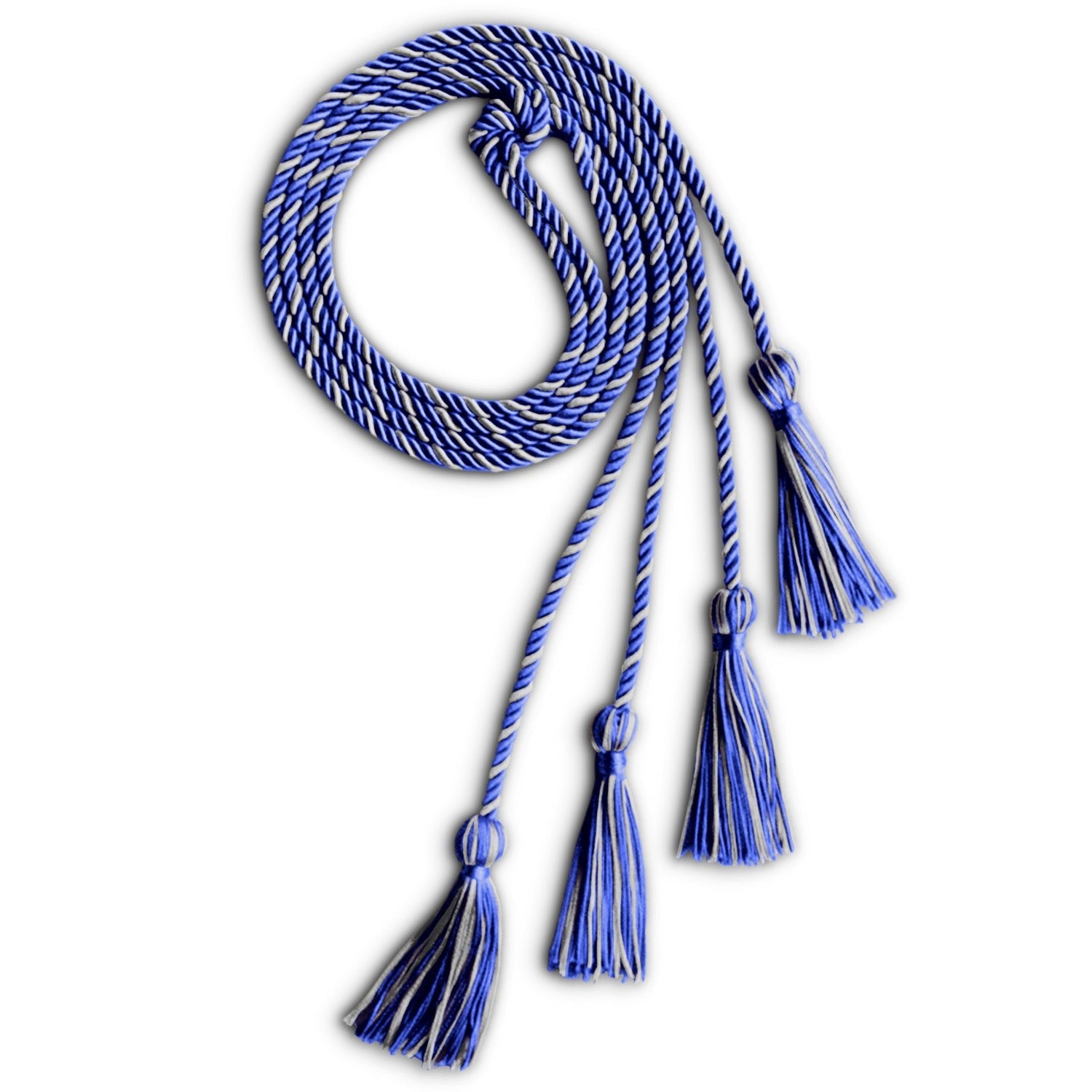 Double Graduation Honor Cord Royal Blue/Silver - Endea Graduation