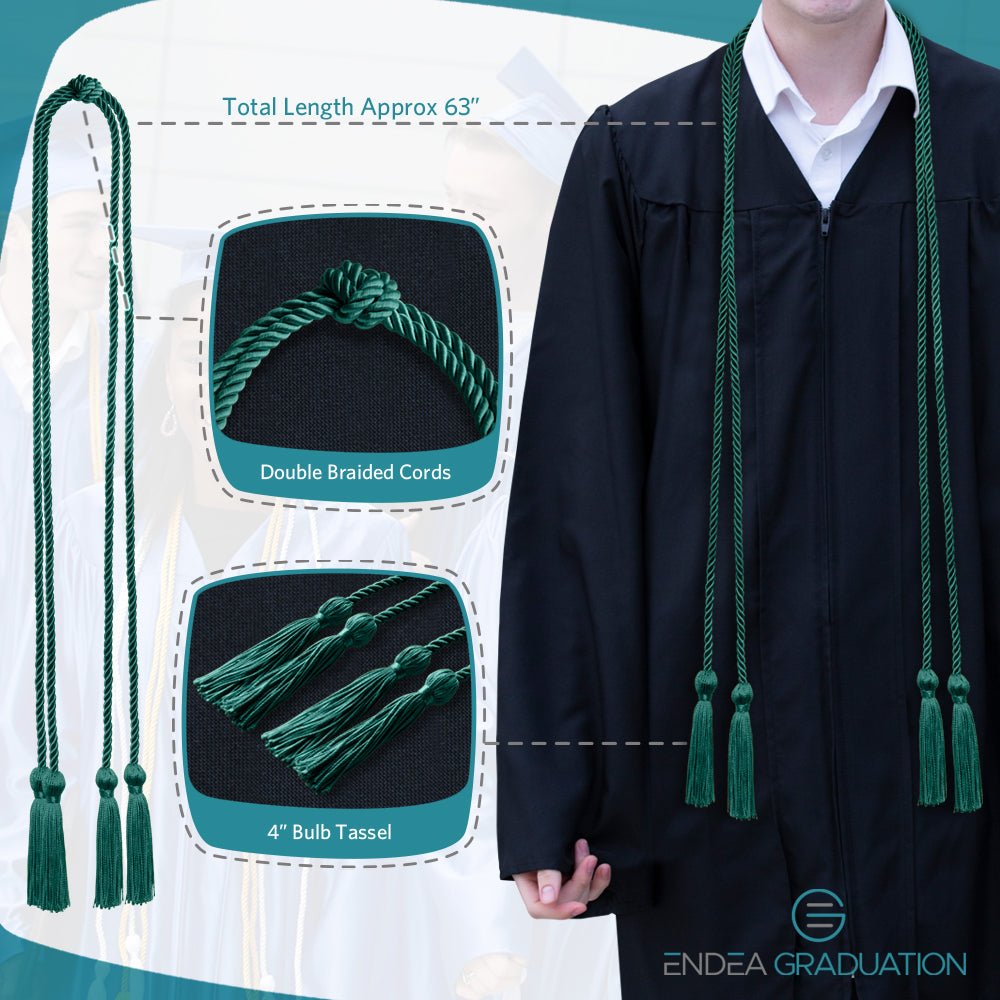 Double Graduation Honor Cord Teal - Endea Graduation