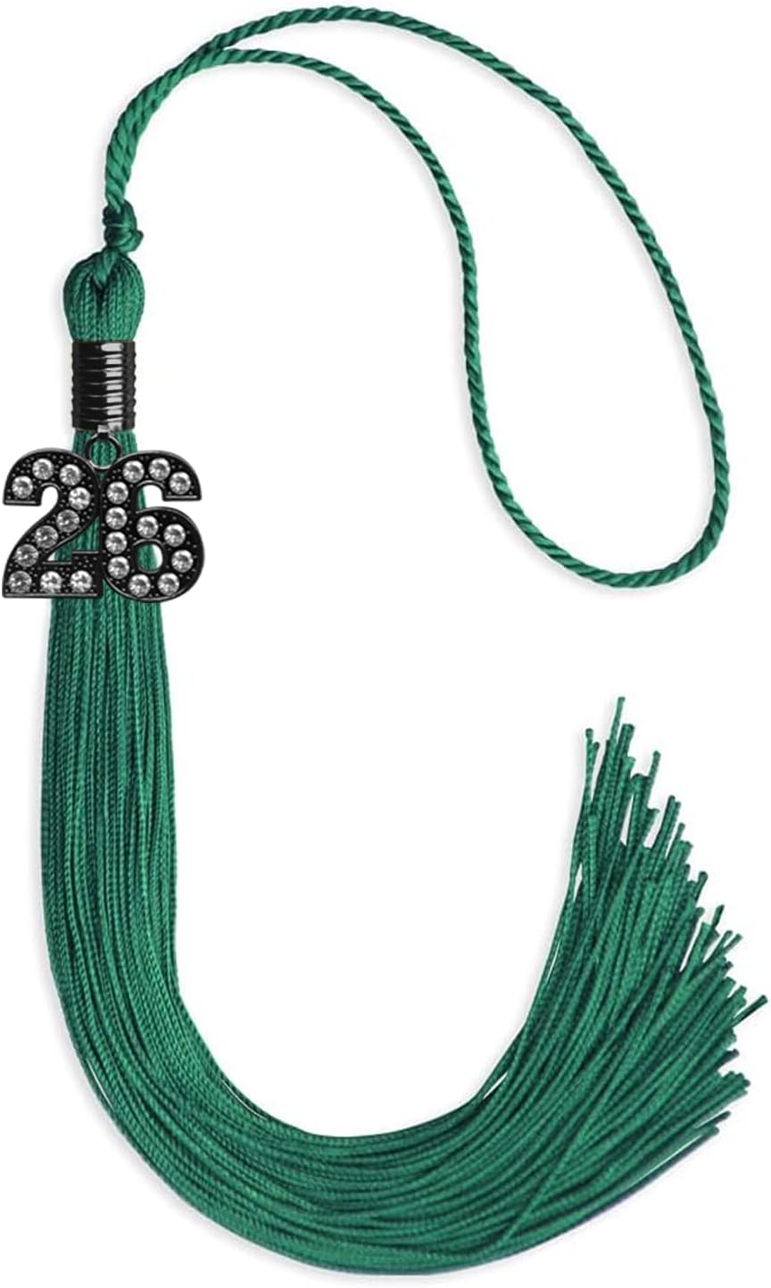 Emerald Green Graduation Tassel with Black Date Drop - Endea Graduation