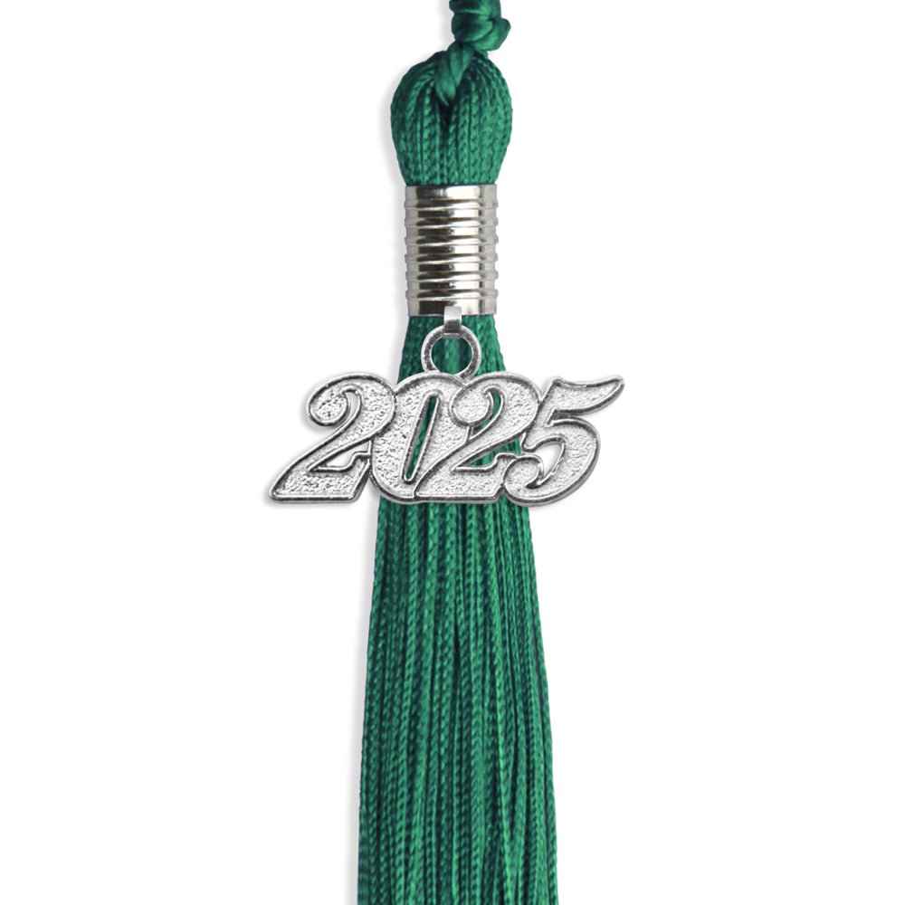 Emerald Green Graduation Tassel with Silver Date Drop - Endea Graduation