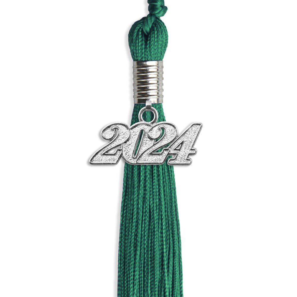 Emerald Green Graduation Tassel with Silver Date Drop - Endea Graduation