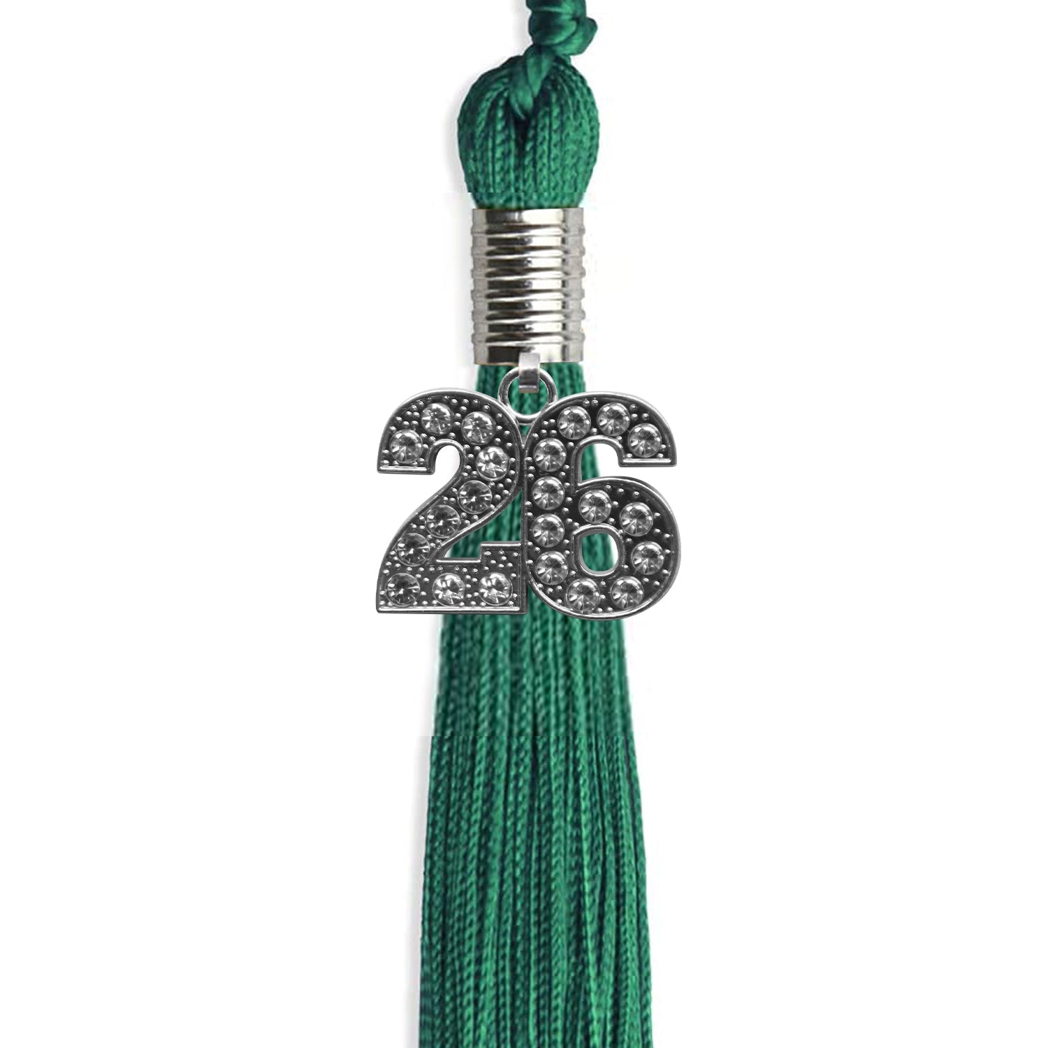 Emerald Green Graduation Tassel with Silver Date Drop - Endea Graduation