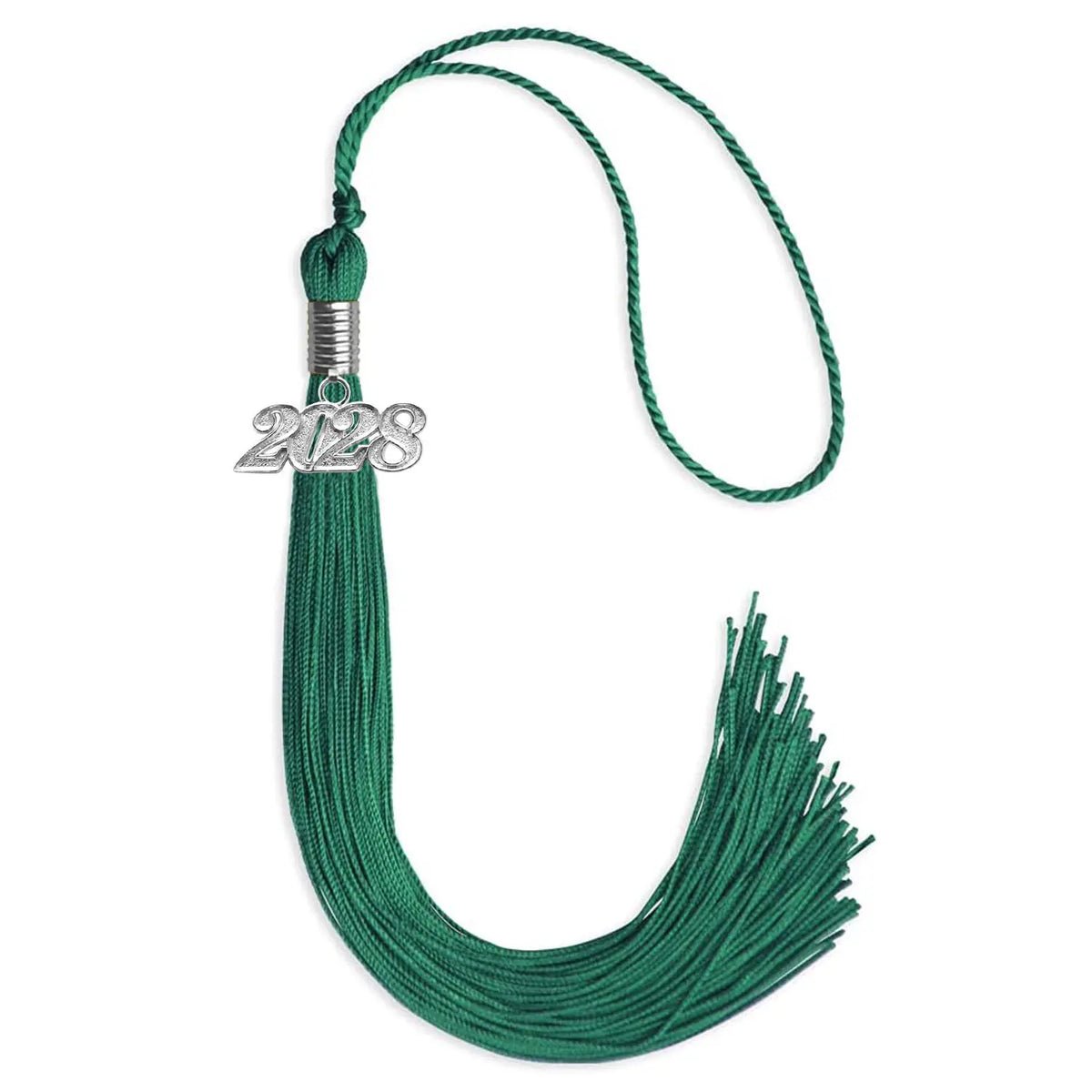 Emerald Green Graduation Tassel with Silver Date Drop by Endea Graduation