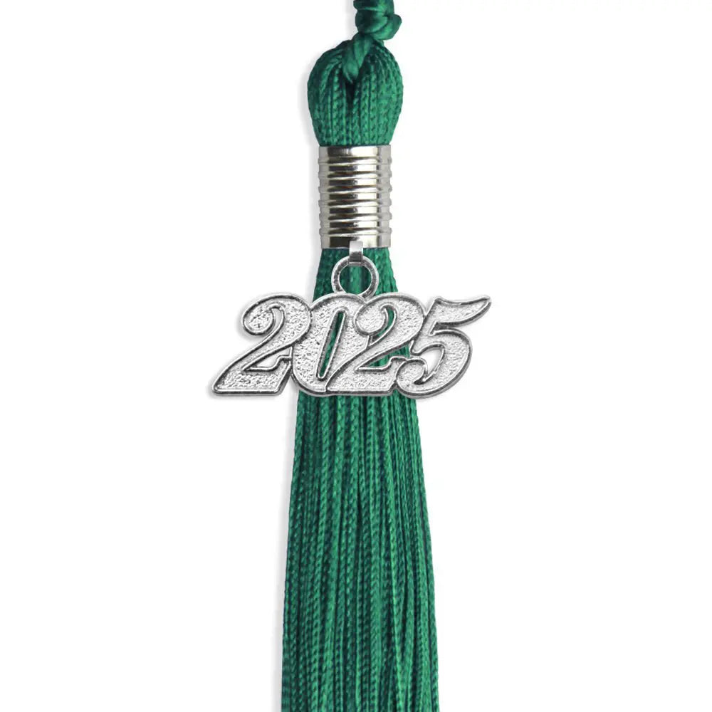 Emerald Green Graduation Tassel with Silver Date Drop by Endea Graduation