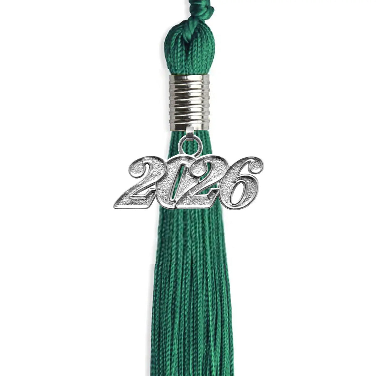 Emerald Green Graduation Tassel with Silver Date Drop by Endea Graduation