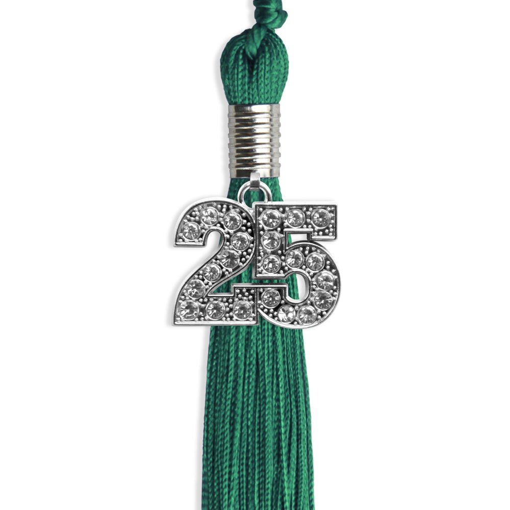 Emerald Green Graduation Tassel with Silver Date Drop - Endea Graduation