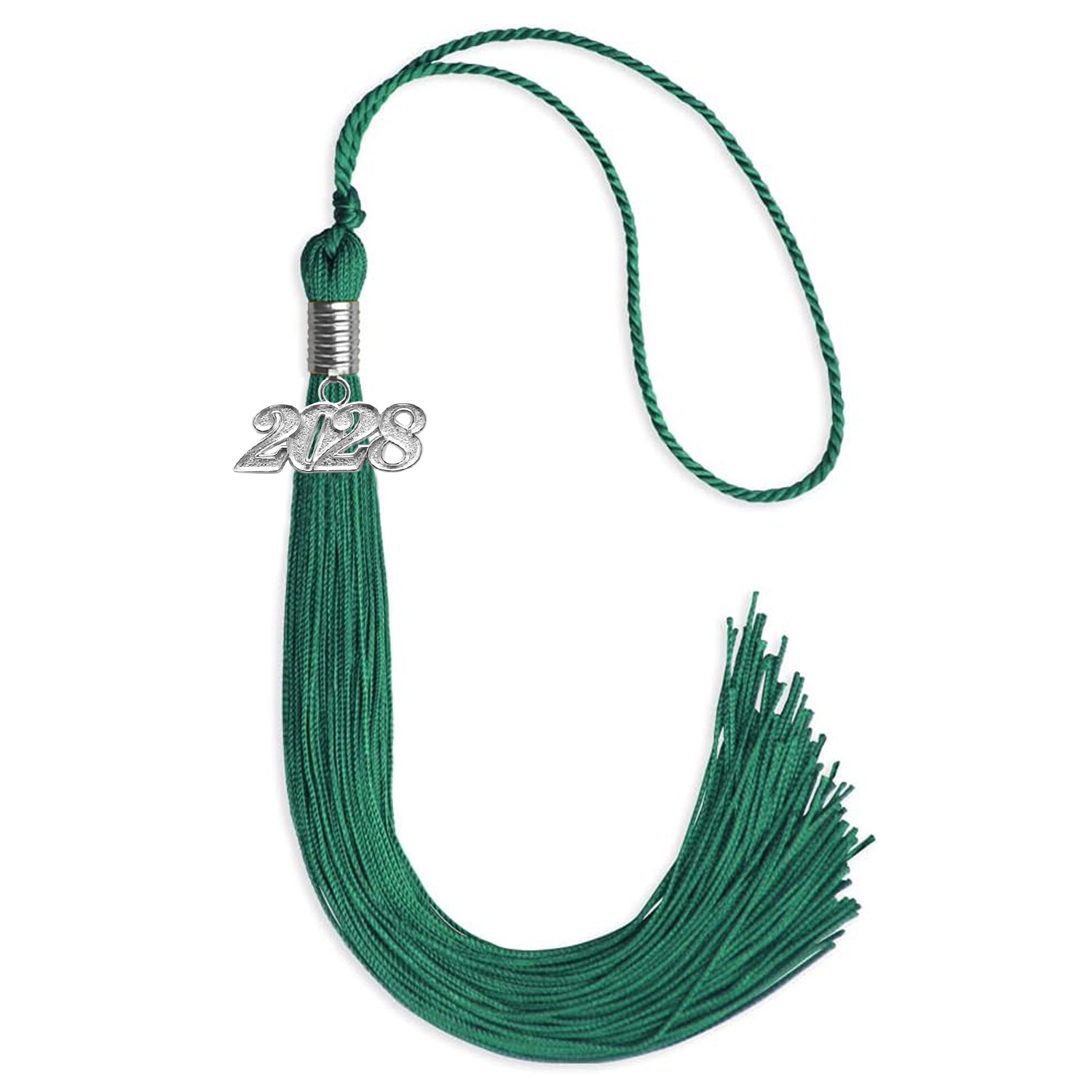 Emerald Green Graduation Tassel with Silver Date Drop - Endea Graduation