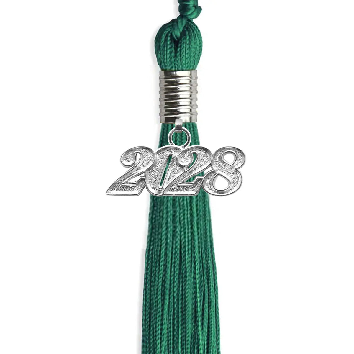 Emerald Green Graduation Tassel with Silver Date Drop by Endea Graduation