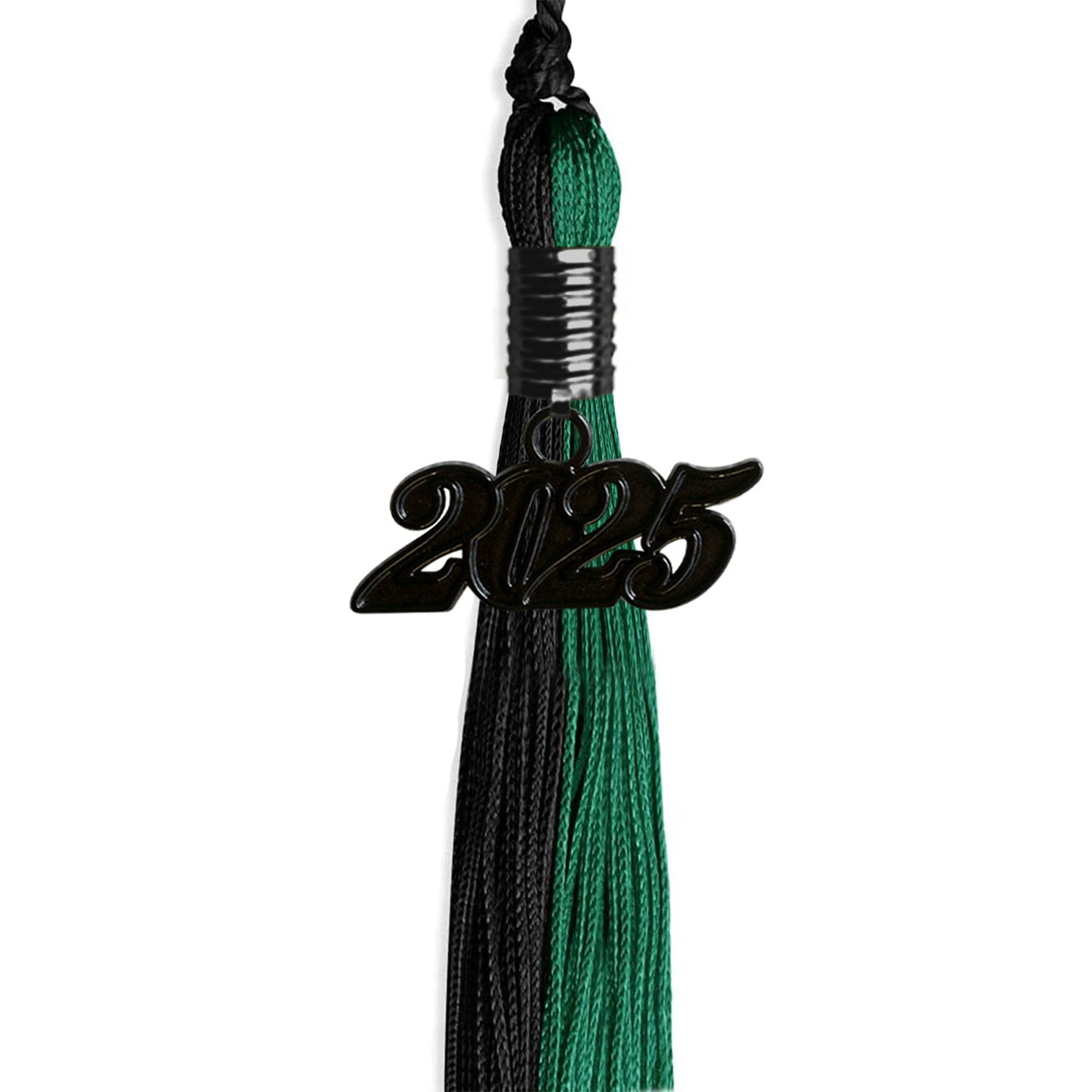 Emerald Green/Black Graduation Tassel with Black Date Drop - Endea Graduation