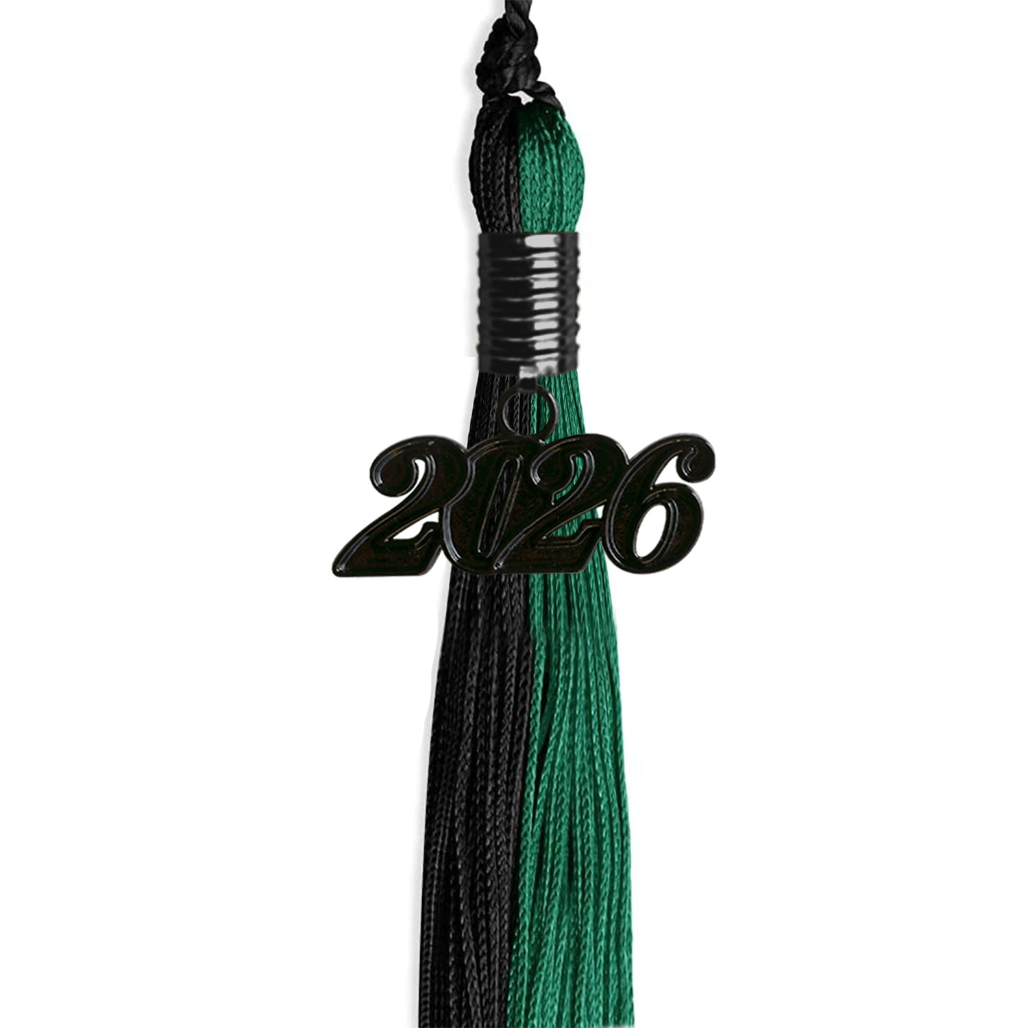 Emerald Green/Black Graduation Tassel with Black Date Drop - Endea Graduation