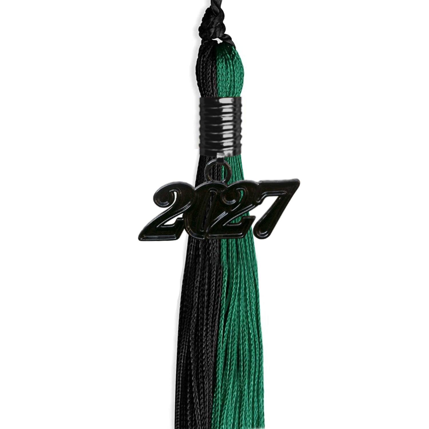 Emerald Green/Black Graduation Tassel with Black Date Drop - Endea Graduation