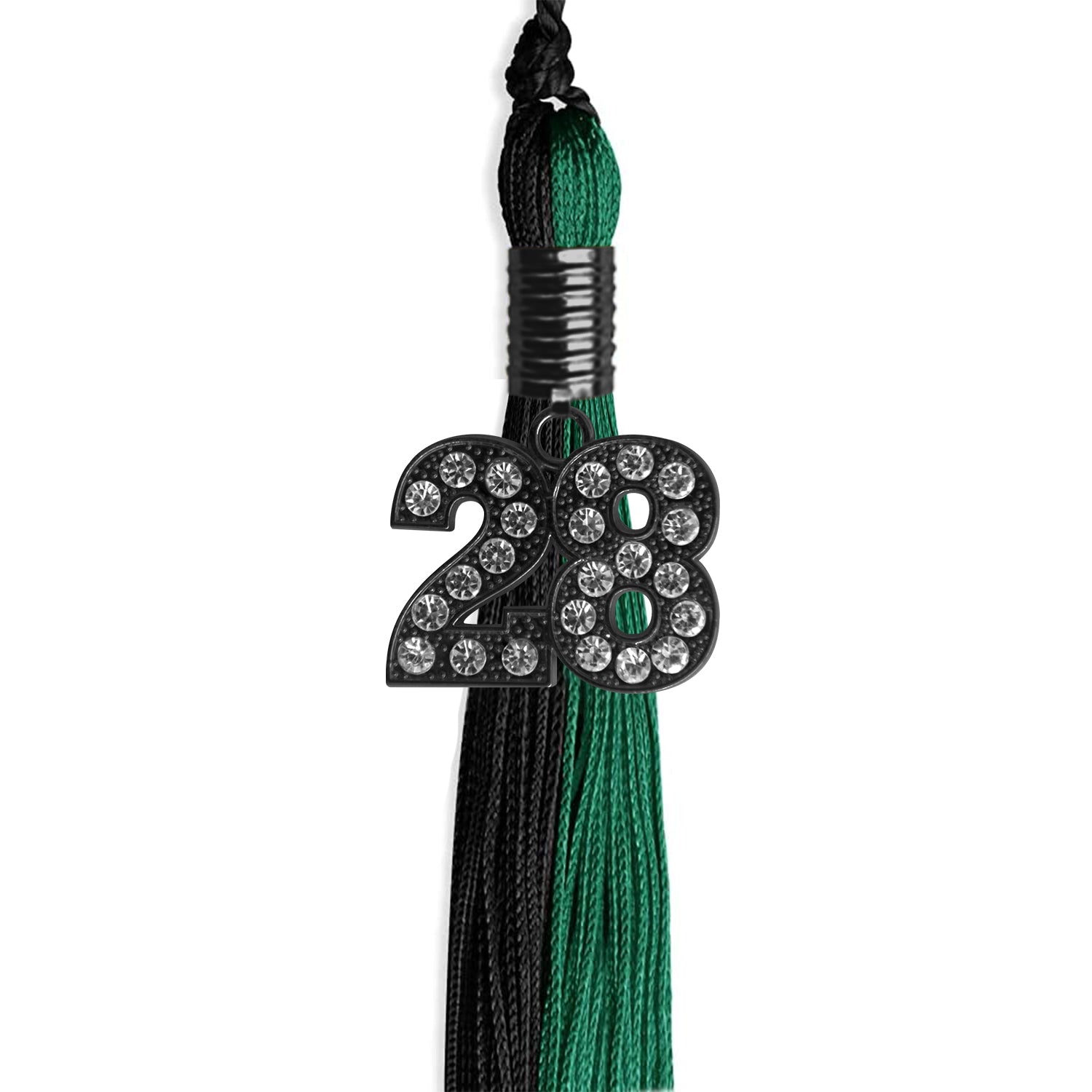 Emerald Green/Black Graduation Tassel with Black Date Drop - Endea Graduation