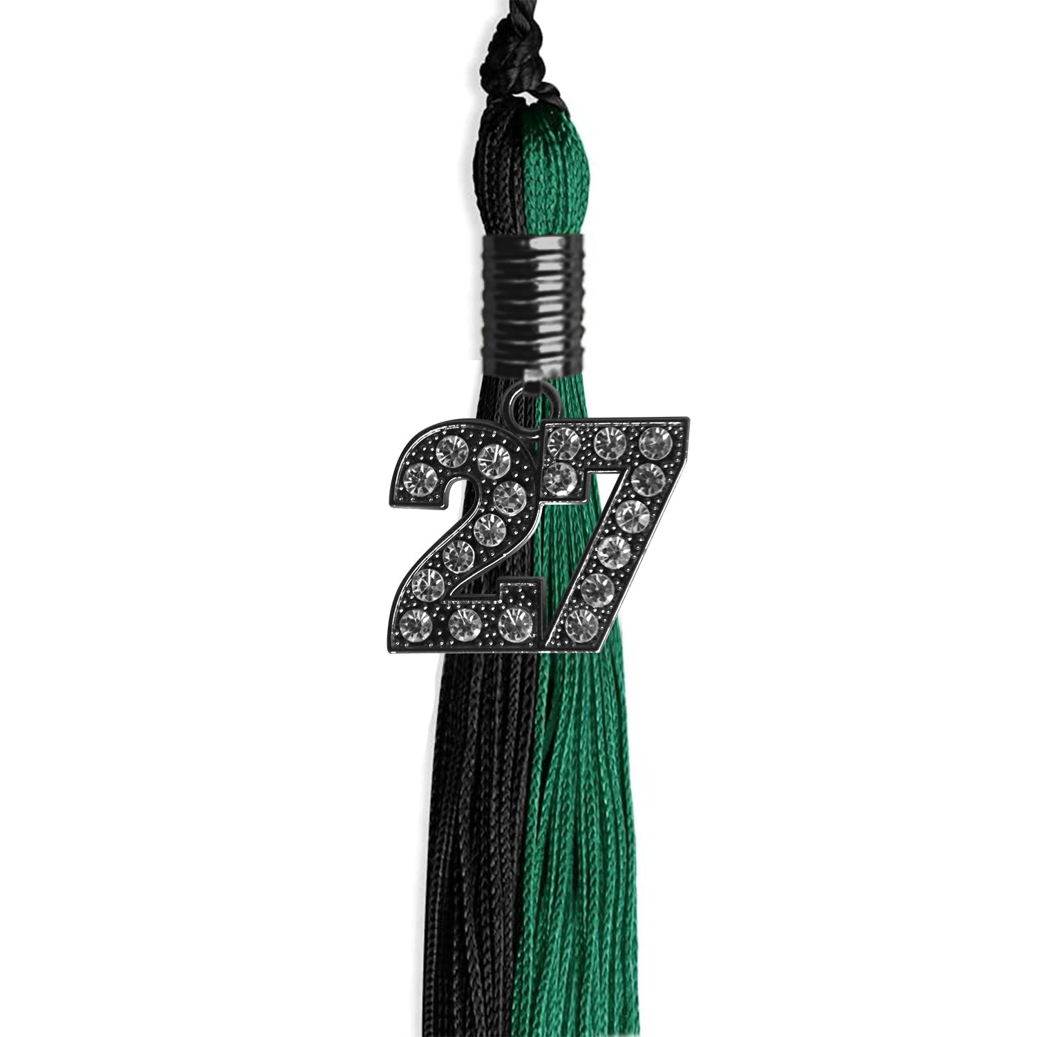 Emerald Green/Black Graduation Tassel with Black Date Drop - Endea Graduation