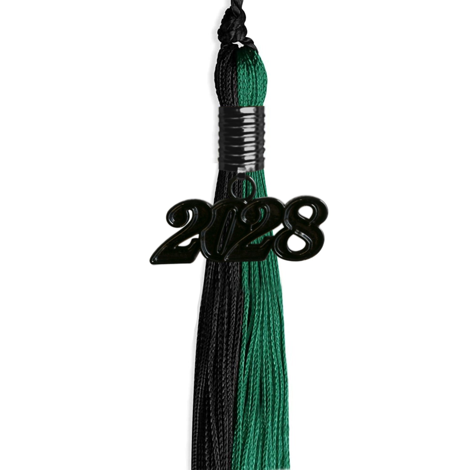 Emerald Green/Black Graduation Tassel with Black Date Drop - Endea Graduation