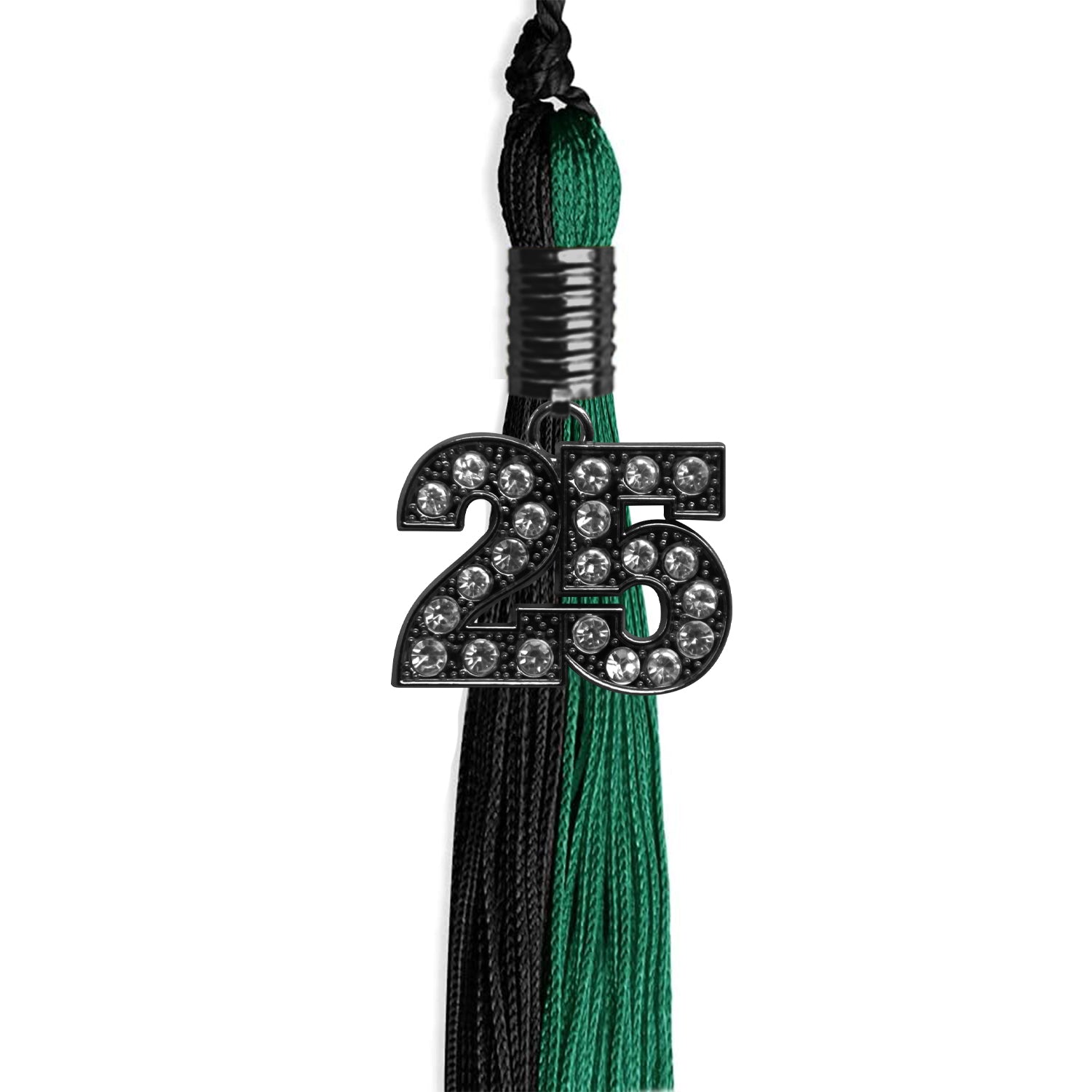 Emerald Green/Black Graduation Tassel with Black Date Drop - Endea Graduation