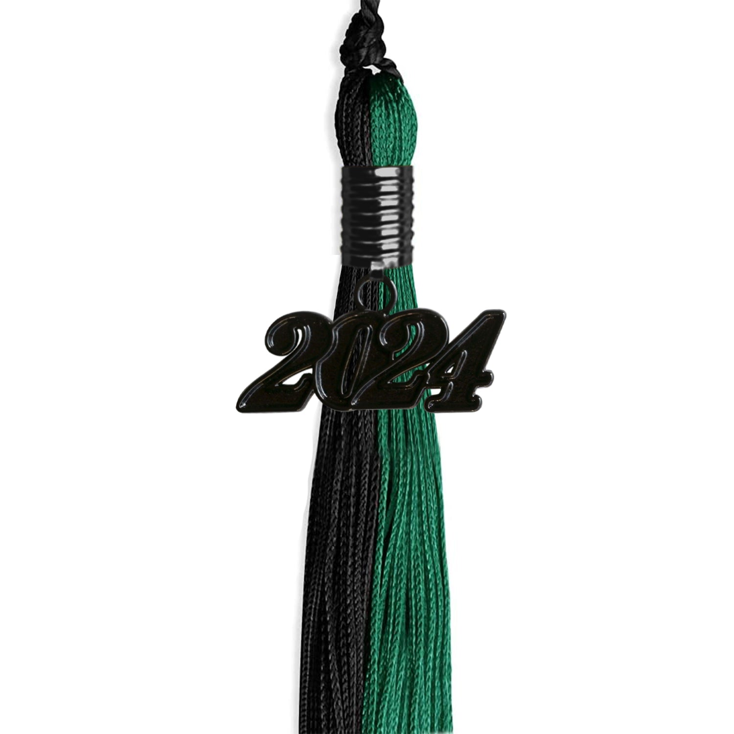 Emerald Green/Black Graduation Tassel with Black Date Drop - Endea Graduation