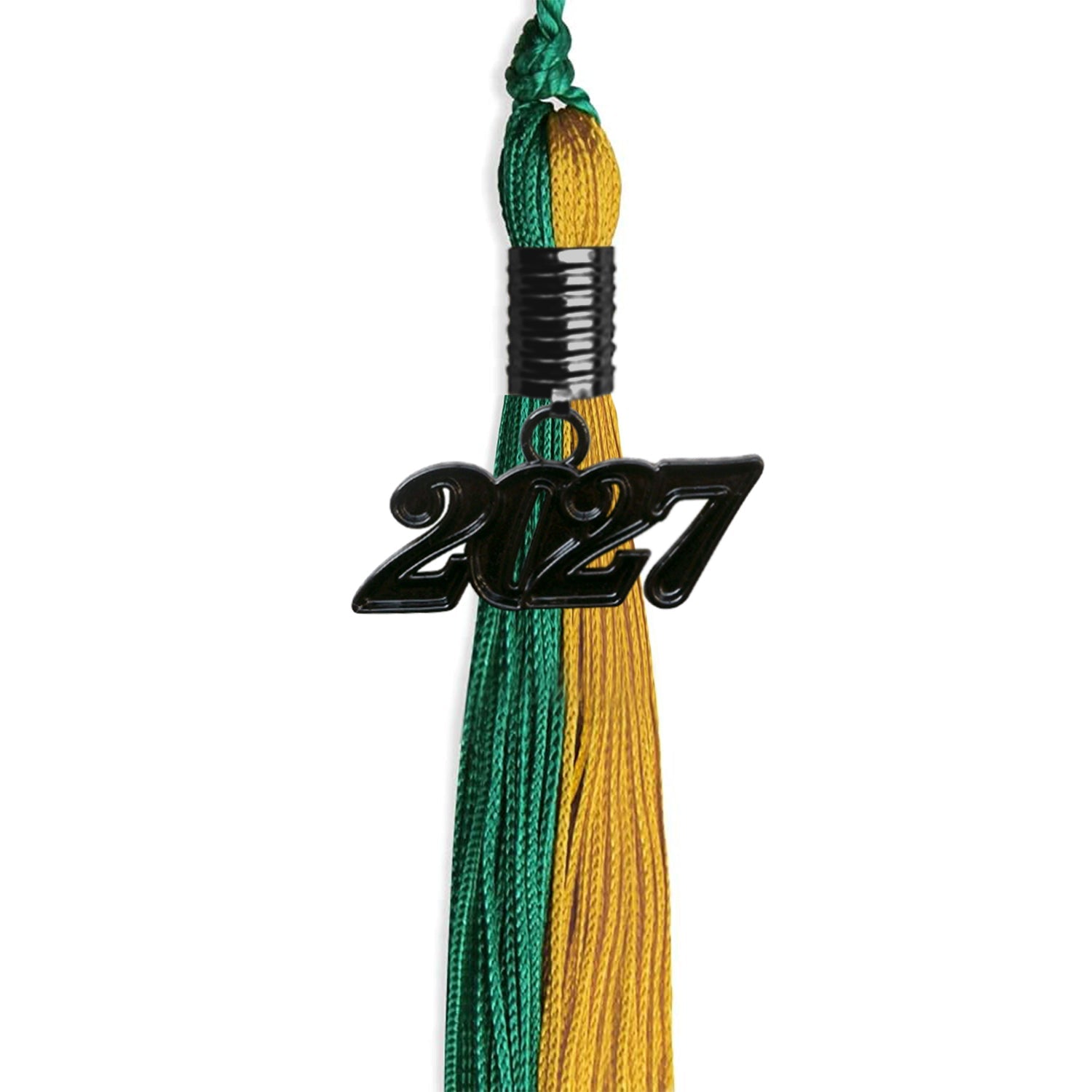 Emerald Green/Bright Gold Graduation Tassel with Black Date Drop - Endea Graduation