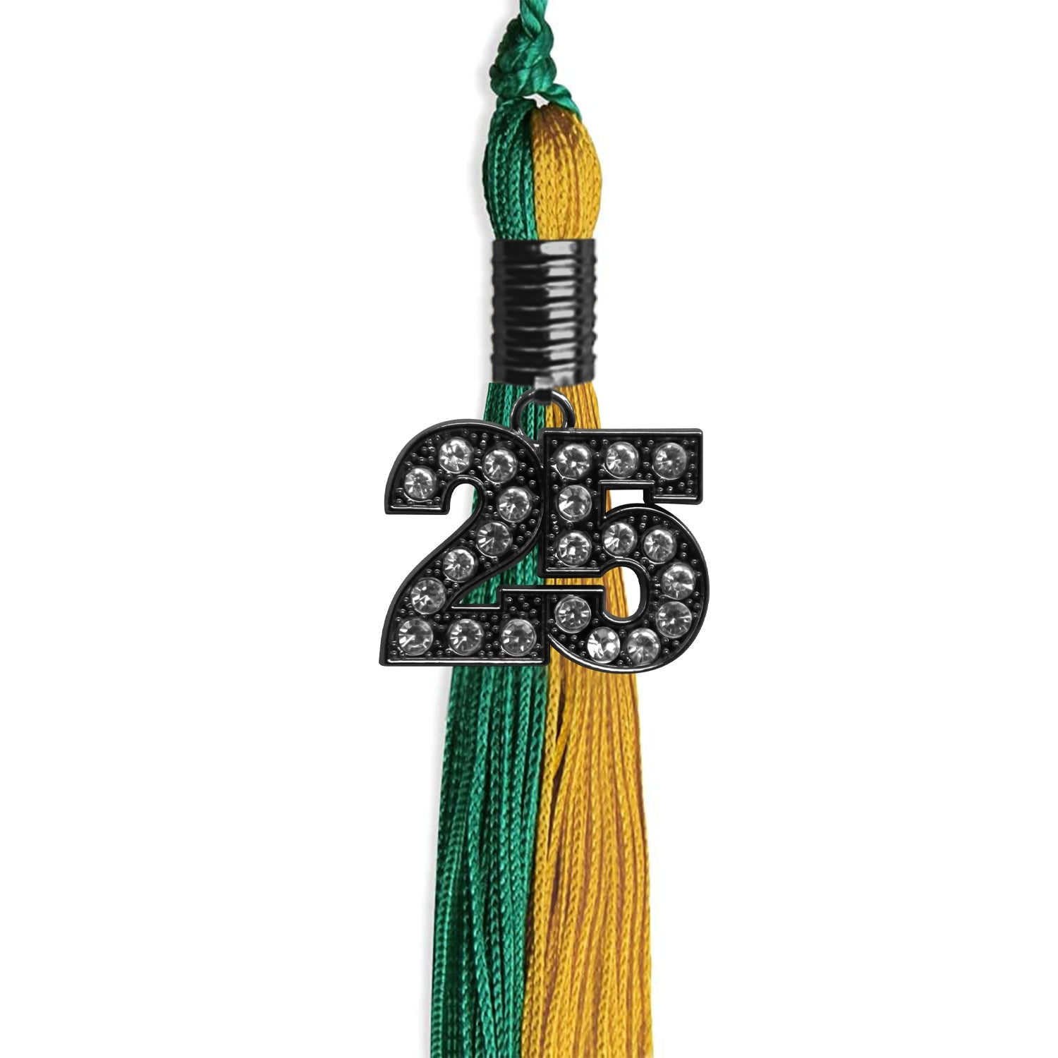 Emerald Green/Bright Gold Graduation Tassel with Black Date Drop - Endea Graduation