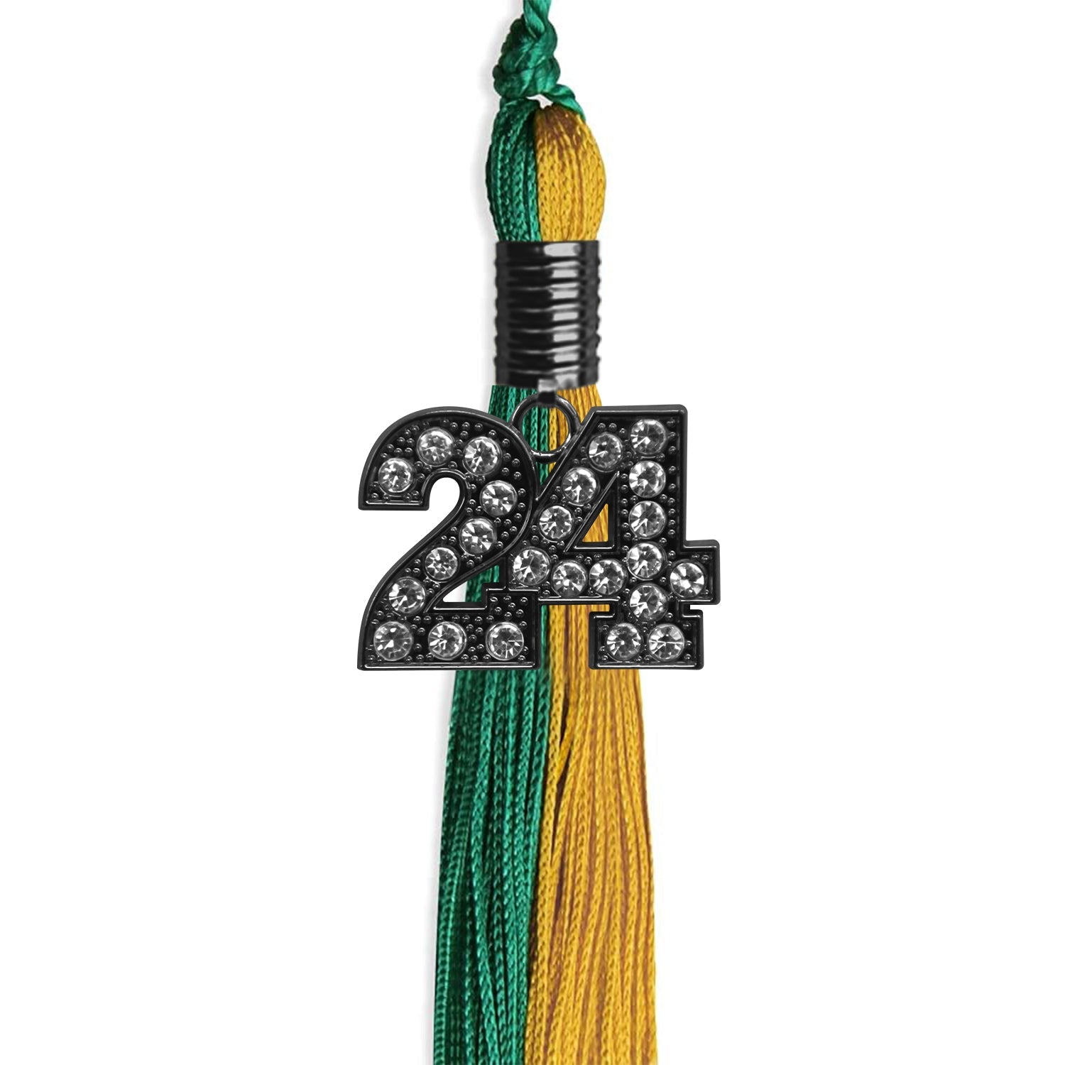 Emerald Green/Bright Gold Graduation Tassel with Black Date Drop - Endea Graduation