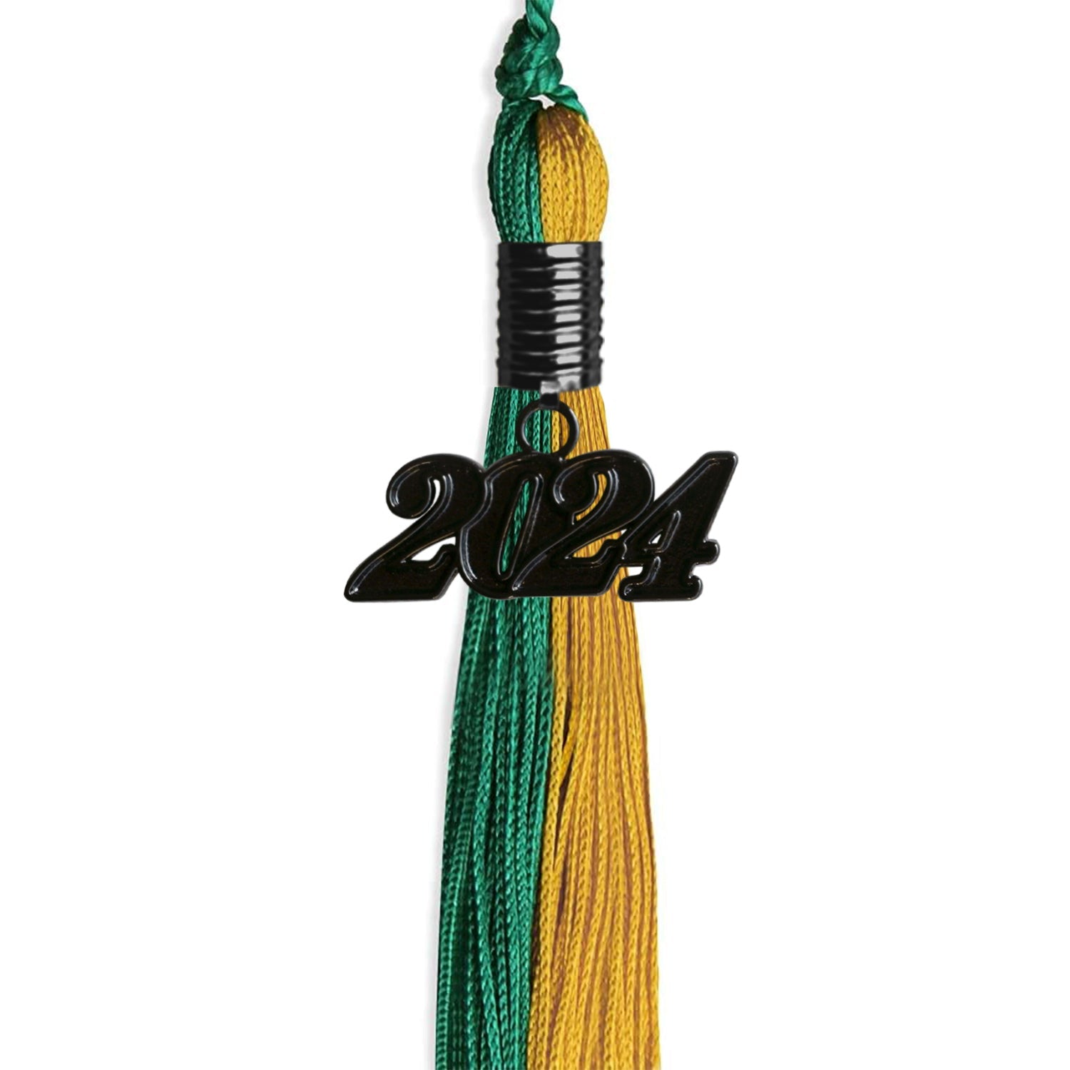 Emerald Green/Bright Gold Graduation Tassel with Black Date Drop - Endea Graduation