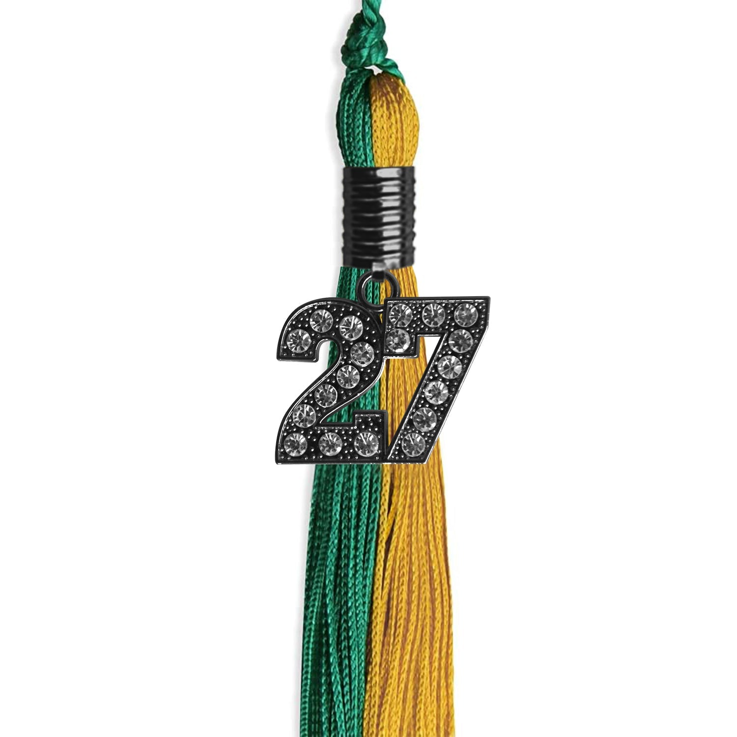 Emerald Green/Bright Gold Graduation Tassel with Black Date Drop - Endea Graduation