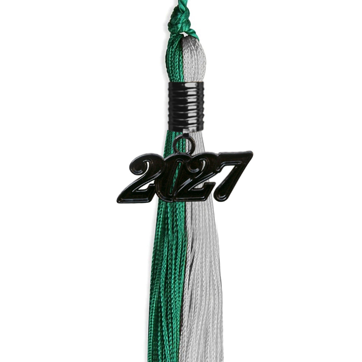 Emerald Green/Grey Graduation Tassel with Black Date Drop - Endea Graduation