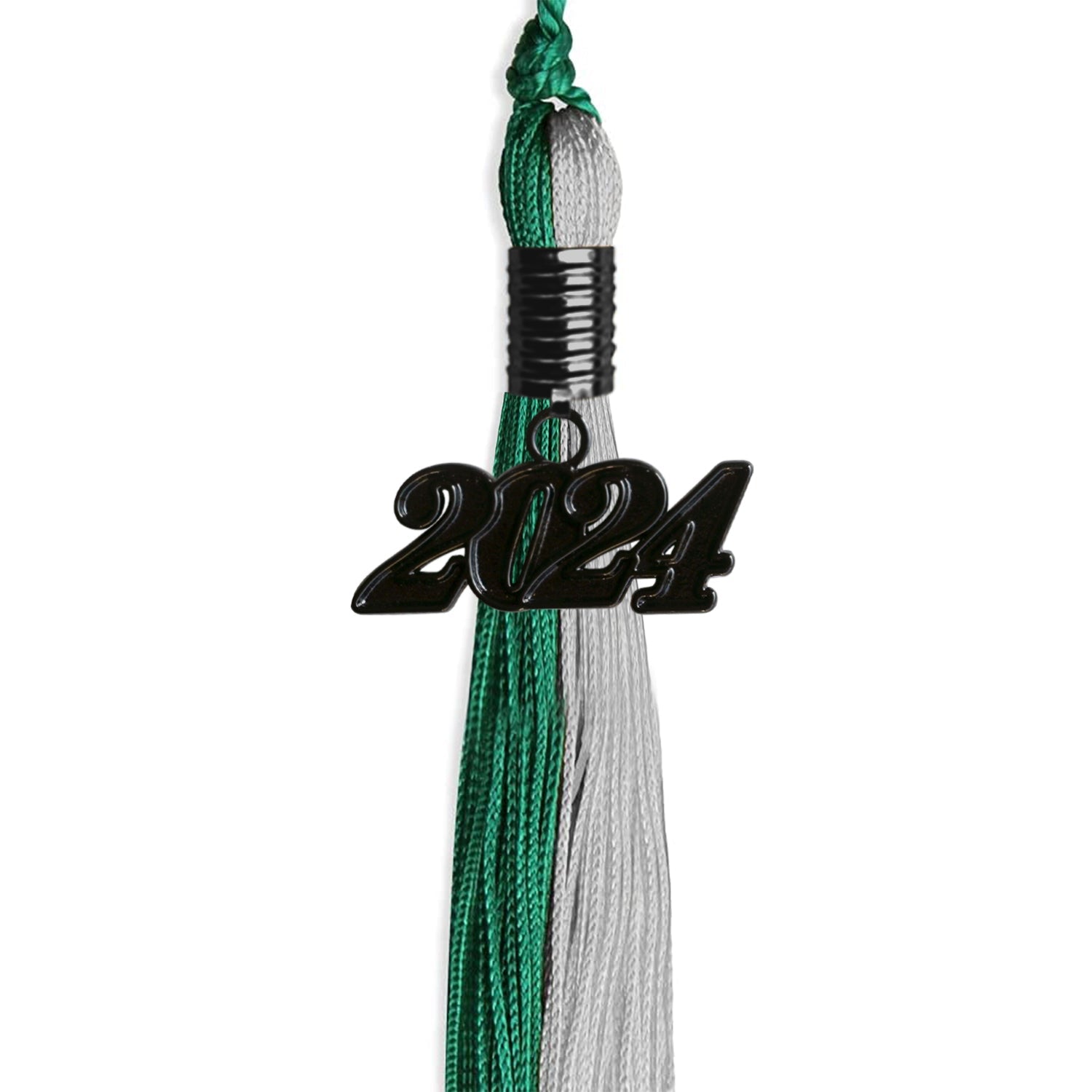 Emerald Green/Grey Graduation Tassel with Black Date Drop - Endea Graduation