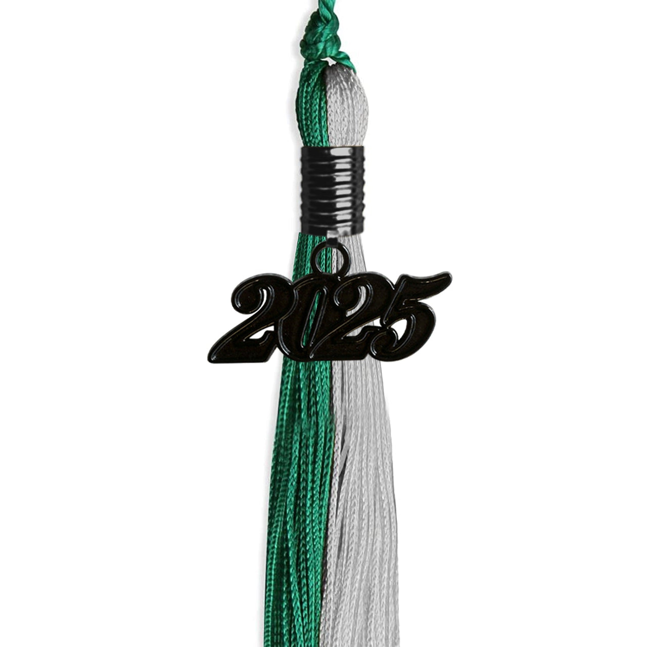 Emerald Green/Grey Graduation Tassel with Black Date Drop - Endea Graduation