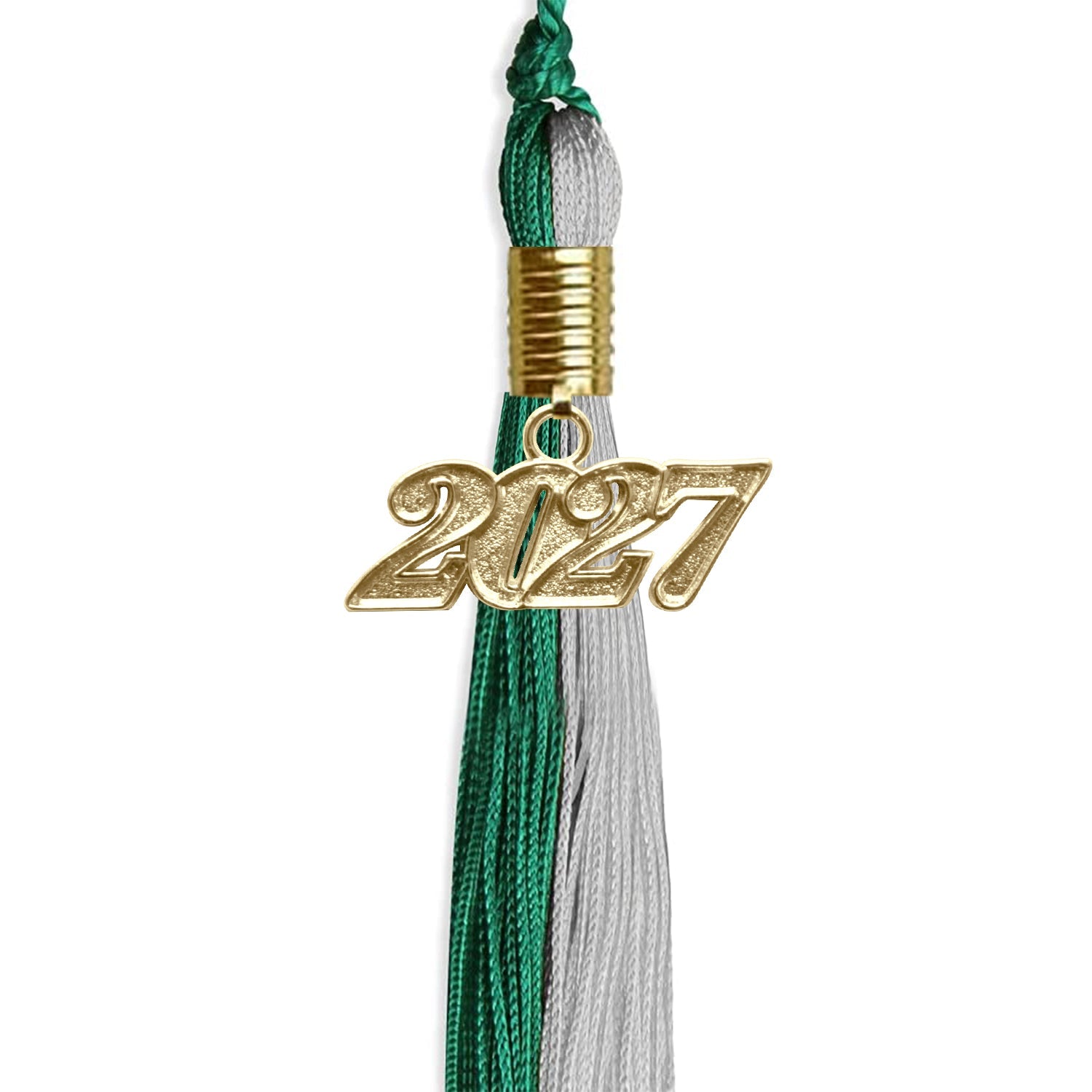 Emerald Green/Grey Graduation Tassel with Gold Date Drop - Endea Graduation