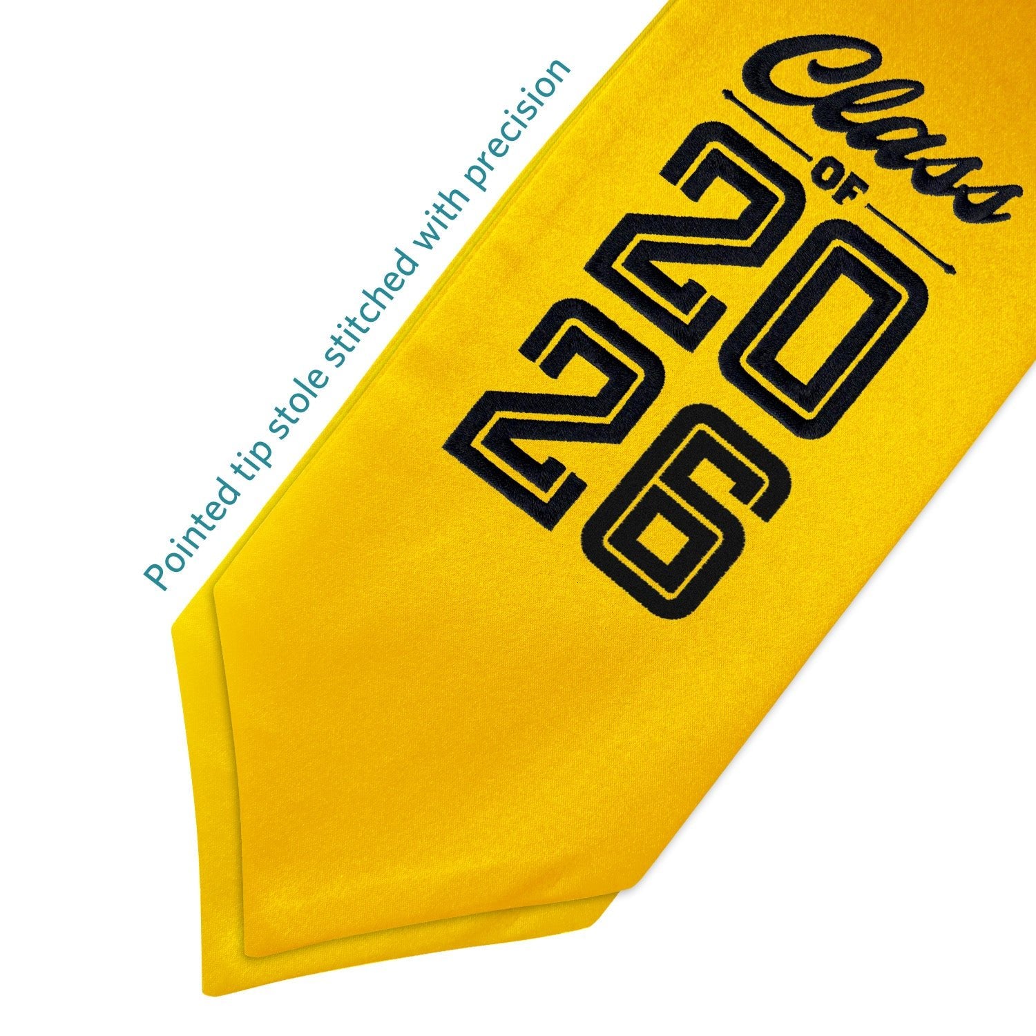 Gold Class of 2026 Graduation Stole/Sash with Classic Tips - Endea Graduation