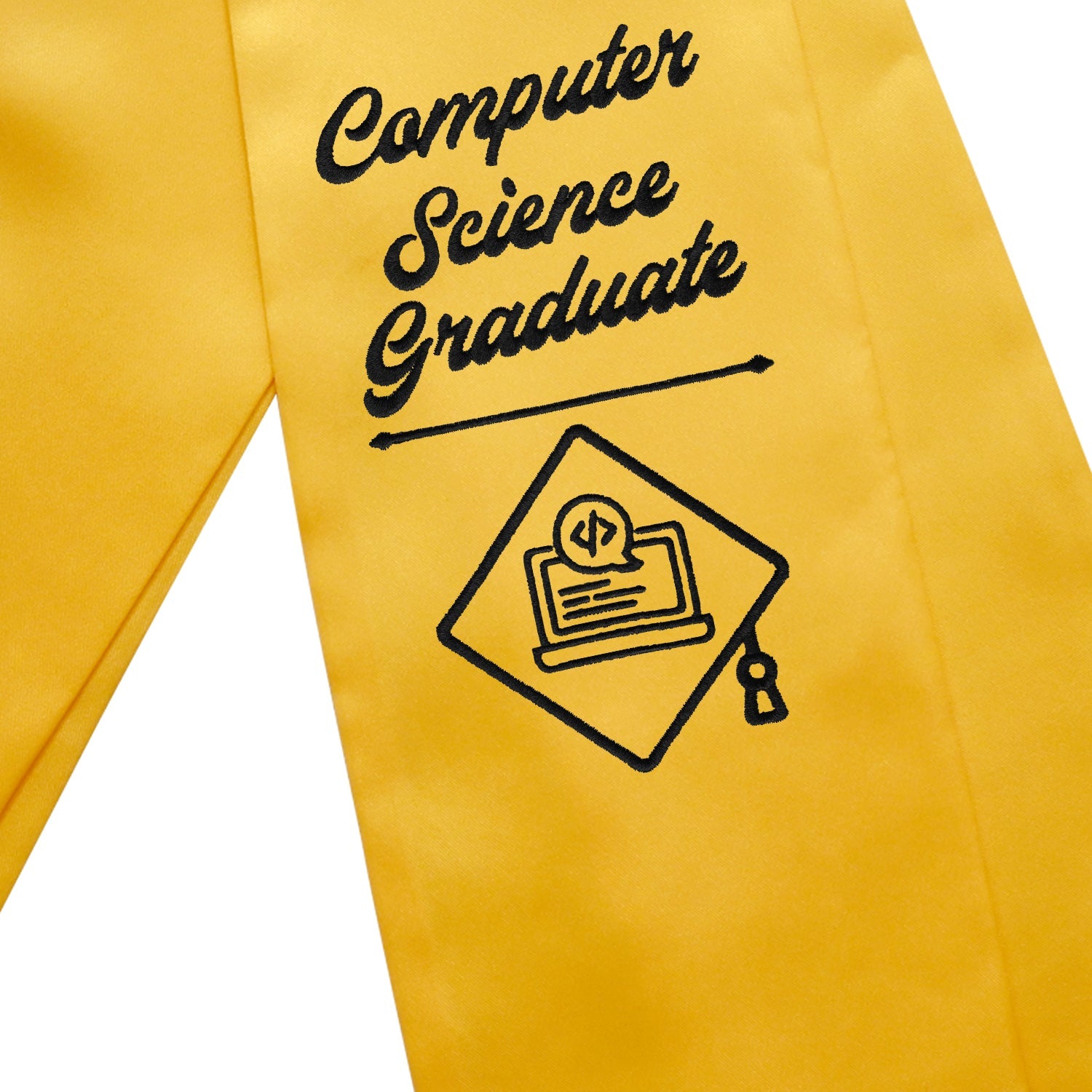 Gold Computer Science Graduate Stole/Sash with Classic Tips - Endea Graduation