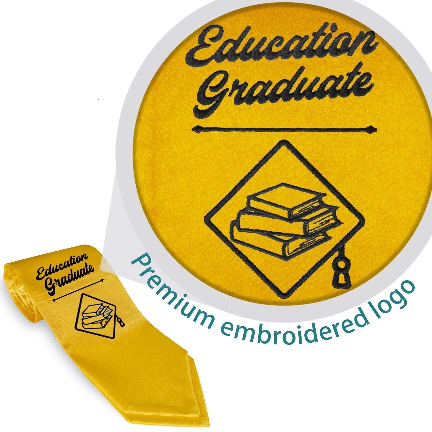 Gold Education Graduate Stole/Sash with Classic Tips - Endea Graduation