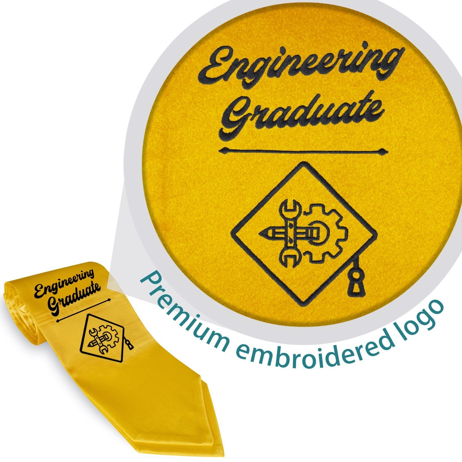 Gold Engineering Graduate Stole/Sash with Classic Tips - Endea Graduation