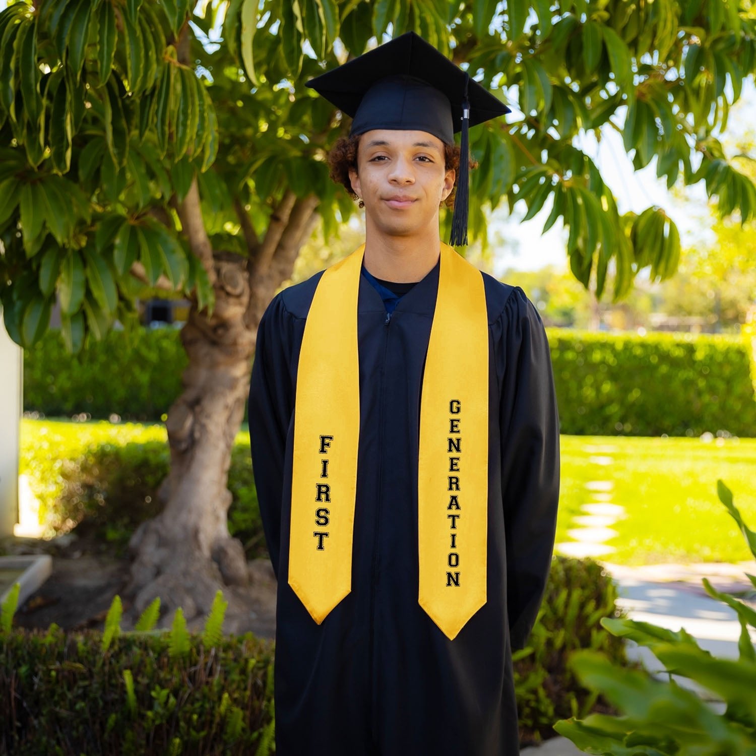 Gold First Generation Graduate Stole/Sash with Classic Tips - Endea Graduation