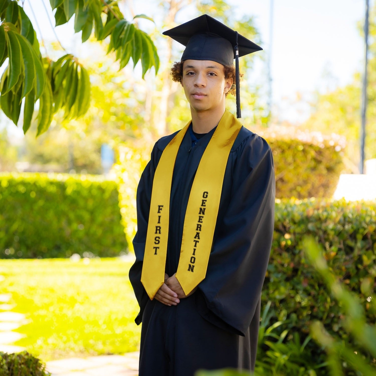 Gold First Generation Graduate Stole/Sash with Classic Tips - Endea Graduation