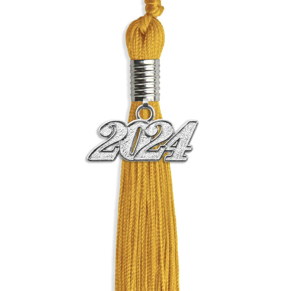 Gold Graduation Tassel with Silver Date Drop by Endea Graduation