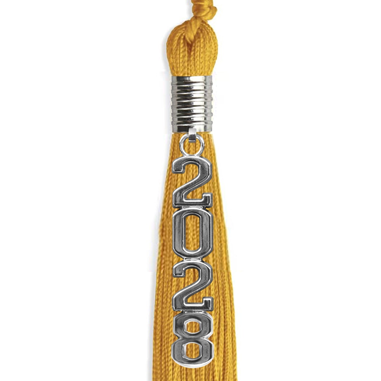 Gold Graduation Tassel with Silver Stacked Date Drop - Endea Graduation