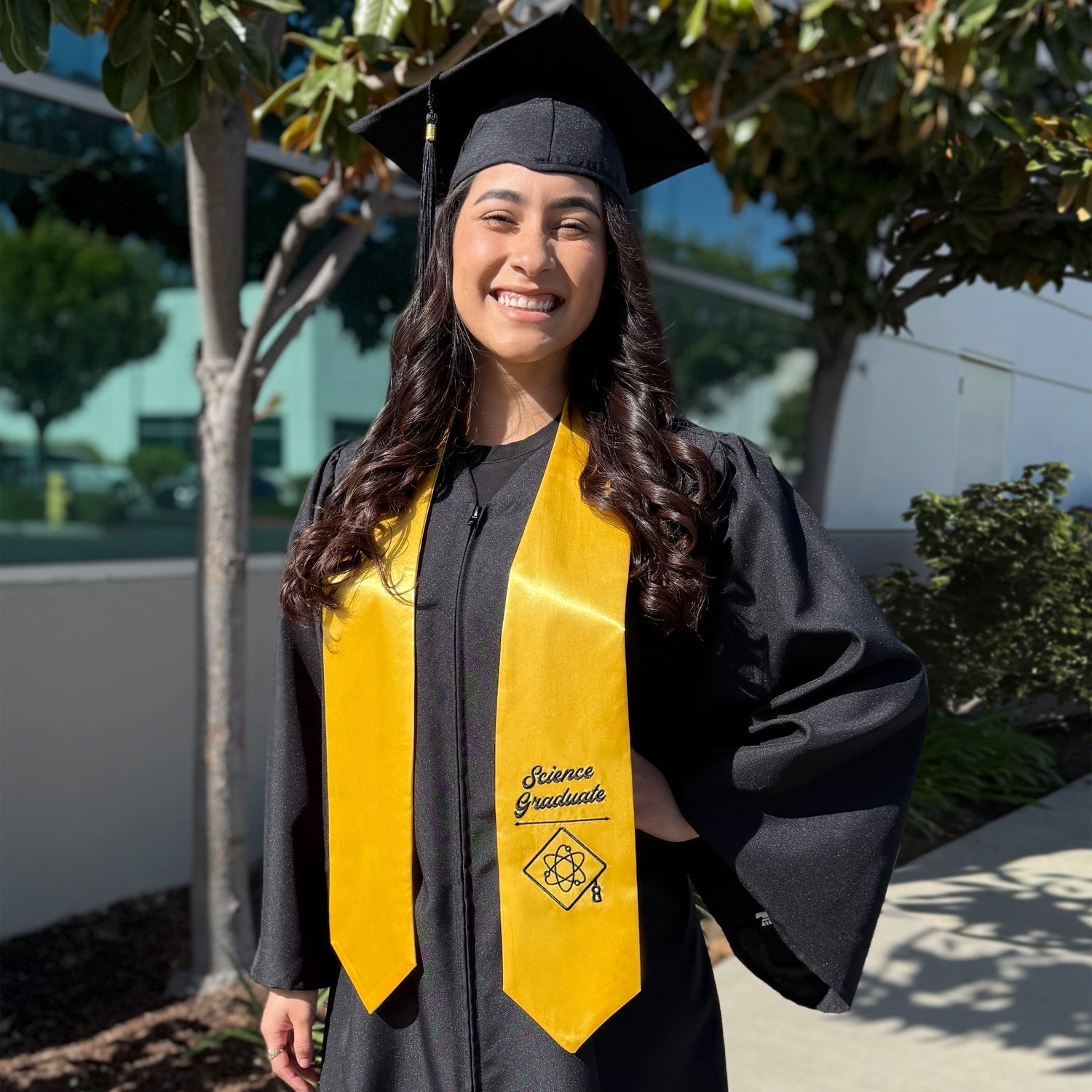 Gold Science Graduate Stole/Sash with Classic Tips - Endea Graduation