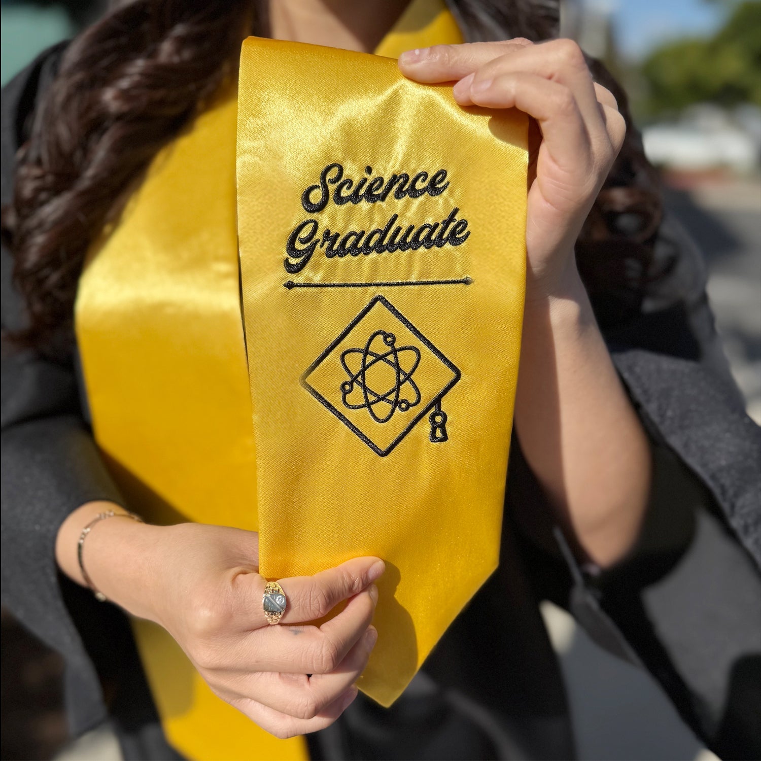 Gold Science Graduate Stole/Sash with Classic Tips - Endea Graduation