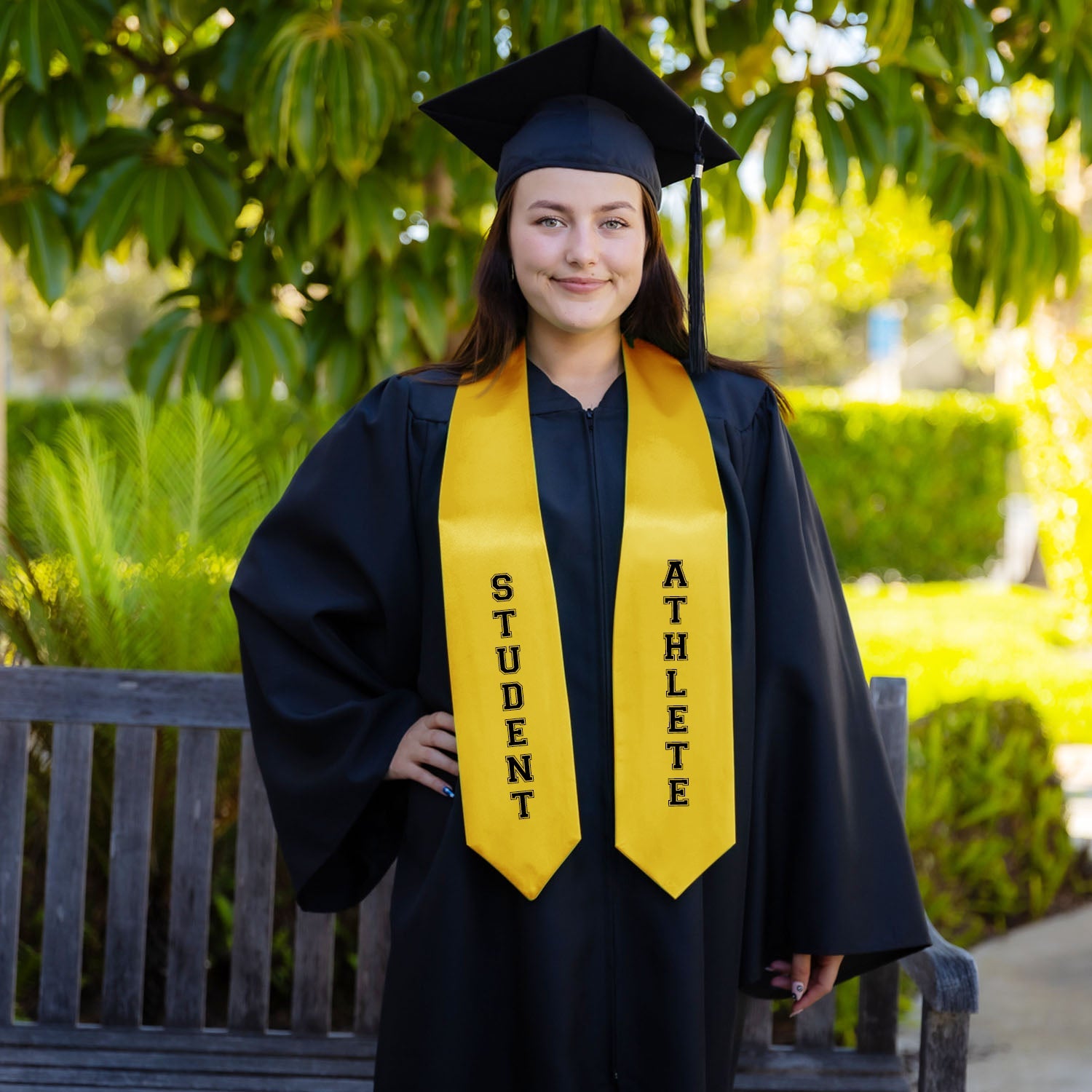 Gold Student Athlete Graduate Stole/Sash with Classic Tips - Endea Graduation