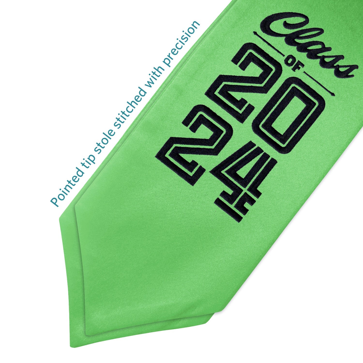 Green Class of 2024 Graduation Stole/Sash with Classic Tips - Endea Graduation