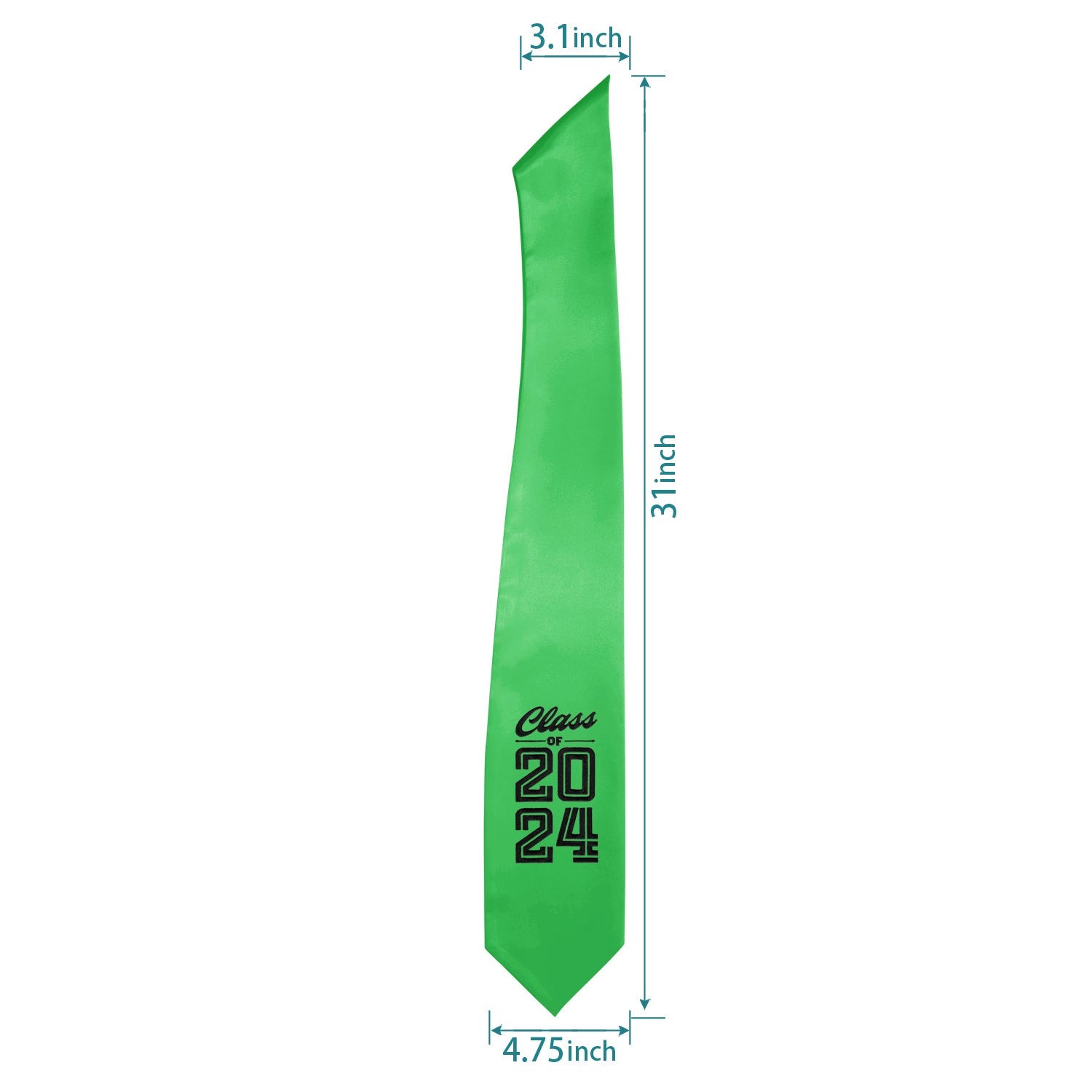 Green Class of 2024 Graduation Stole/Sash with Classic Tips - Endea Graduation