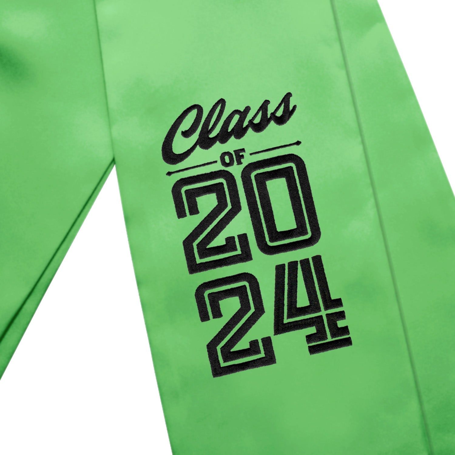 Green Class of 2024 Graduation Stole/Sash with Classic Tips - Endea Graduation