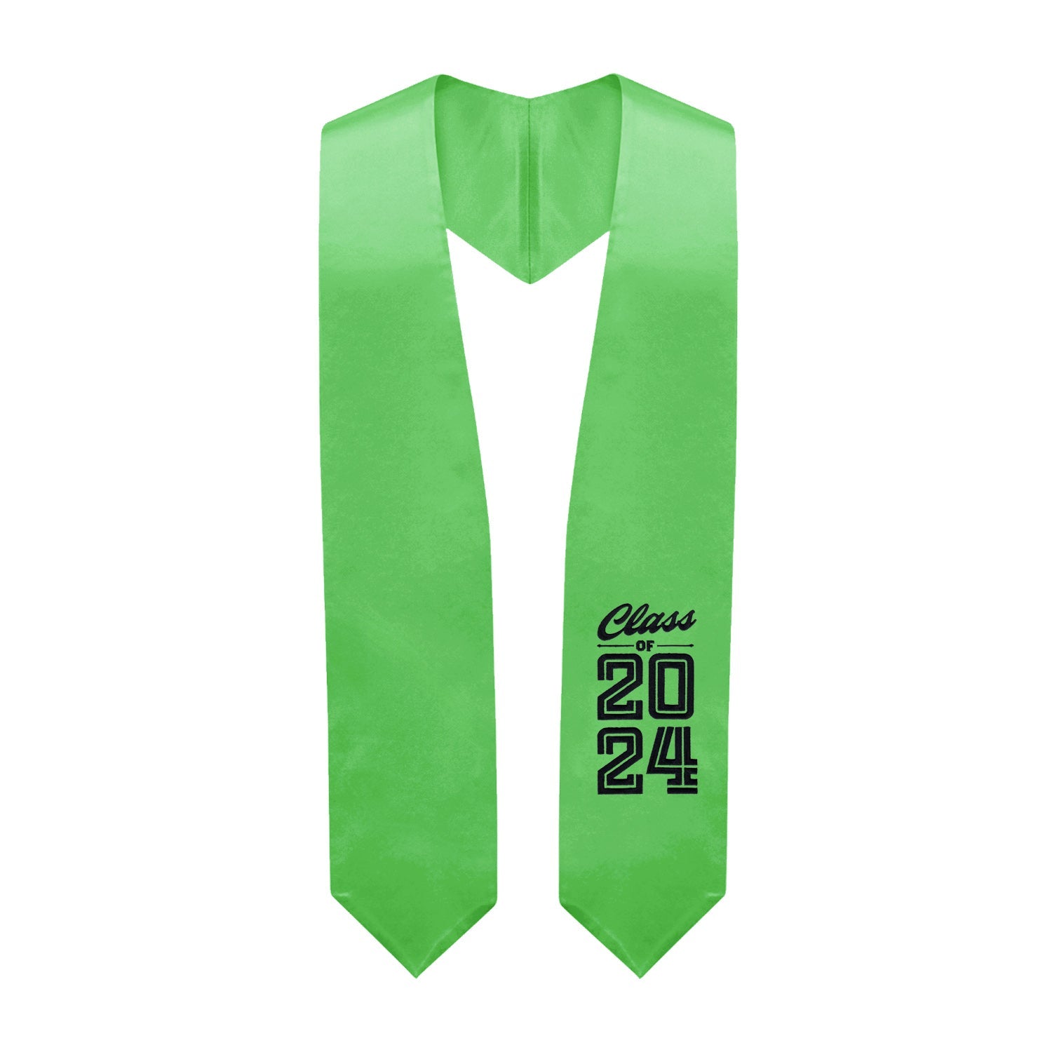 Green Class of 2024 Graduation Stole/Sash with Classic Tips - Endea Graduation