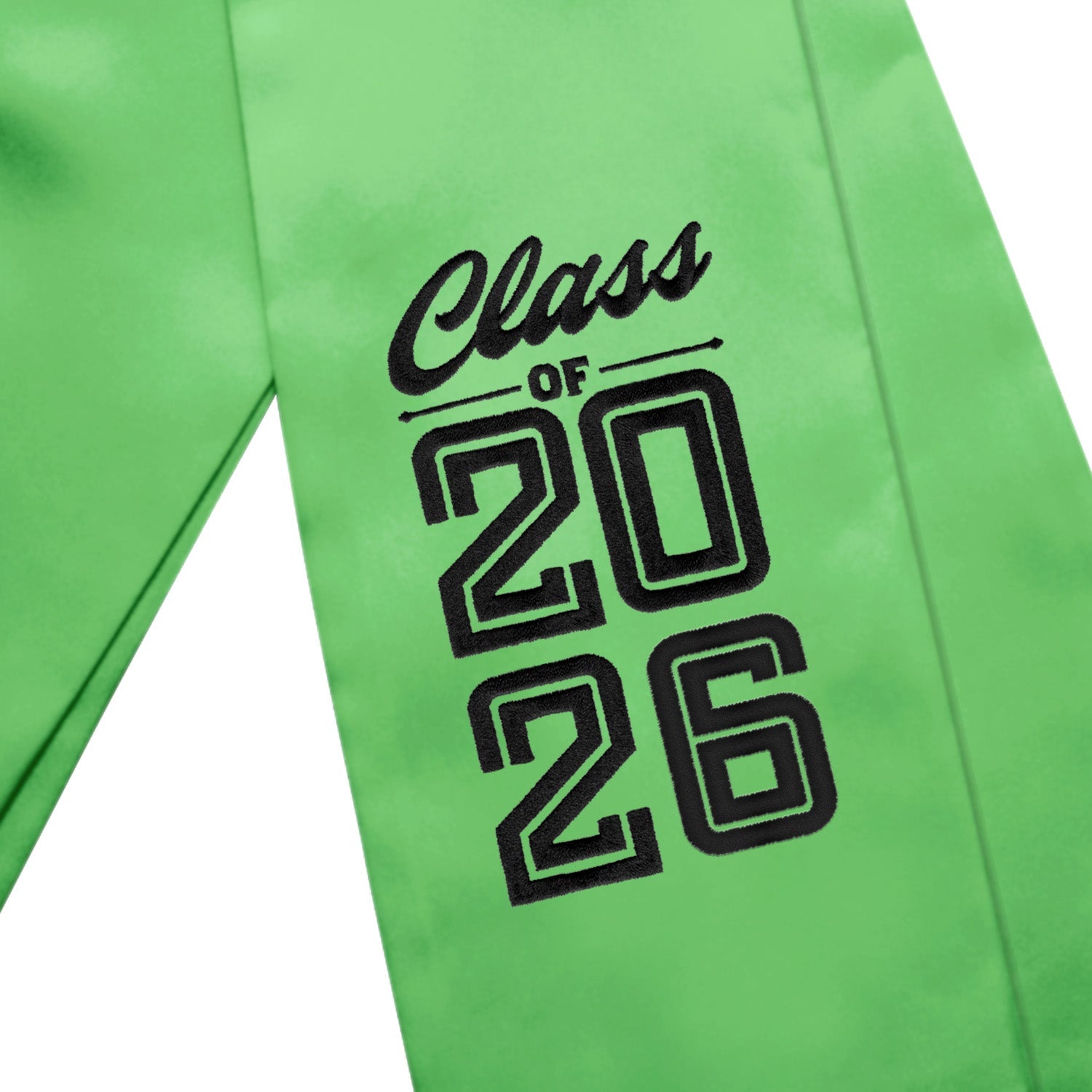 Green Class of 2026 Graduation Stole/Sash with Classic Tips - Endea Graduation