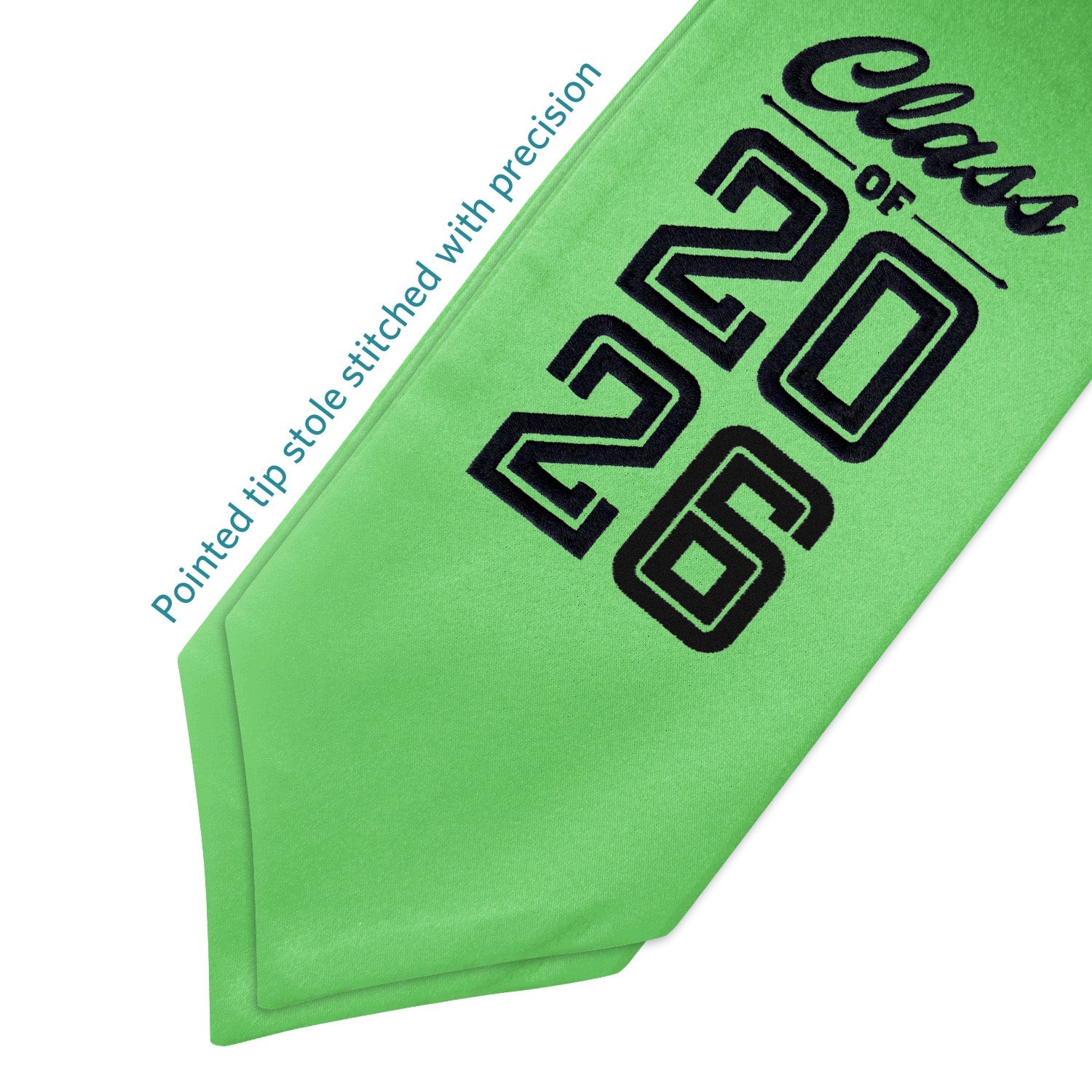 Green Class of 2026 Graduation Stole/Sash with Classic Tips - Endea Graduation