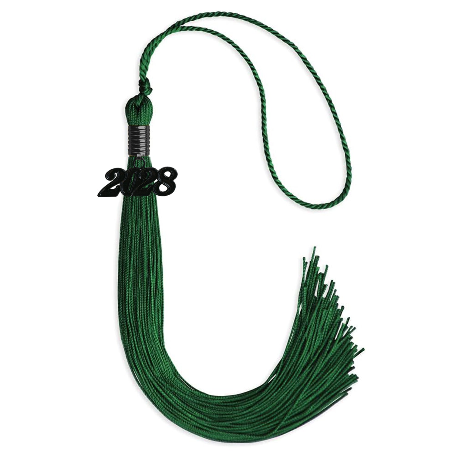 Green Graduation Tassel with Black Date Drop - Endea Graduation