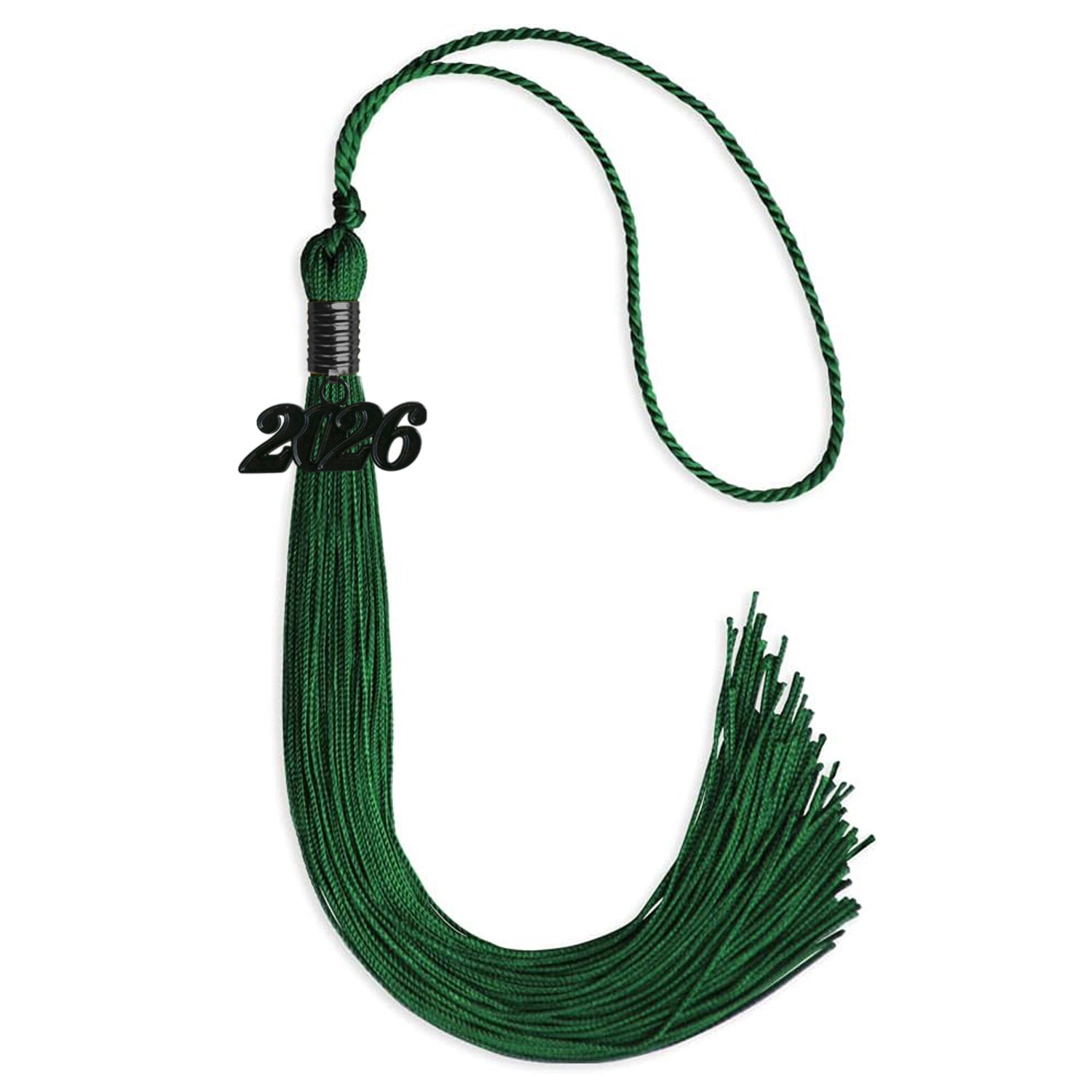 Green Graduation Tassel with Black Date Drop - Endea Graduation